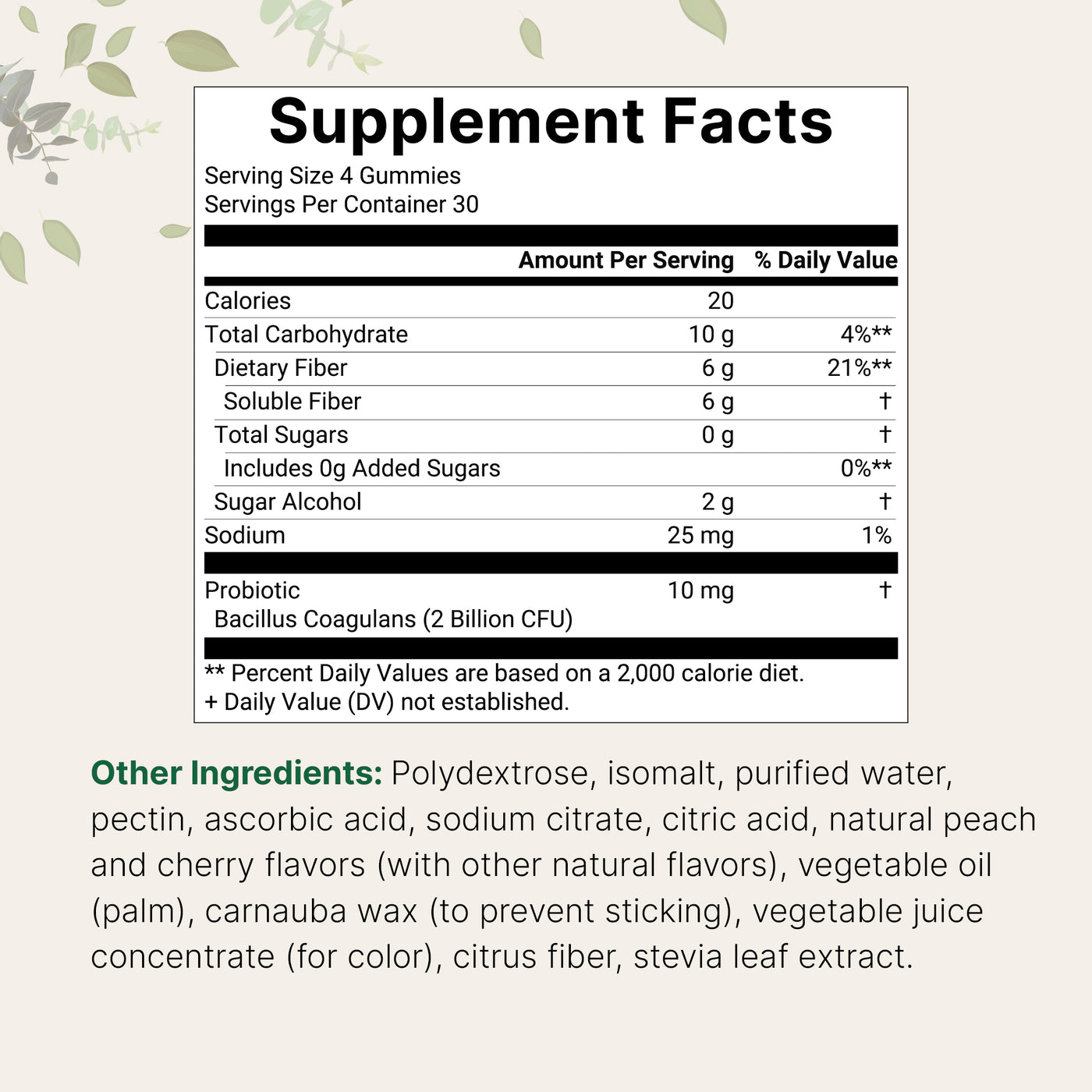 Micro Ingredients Fiber Gummies with Probiotics, 120 Count