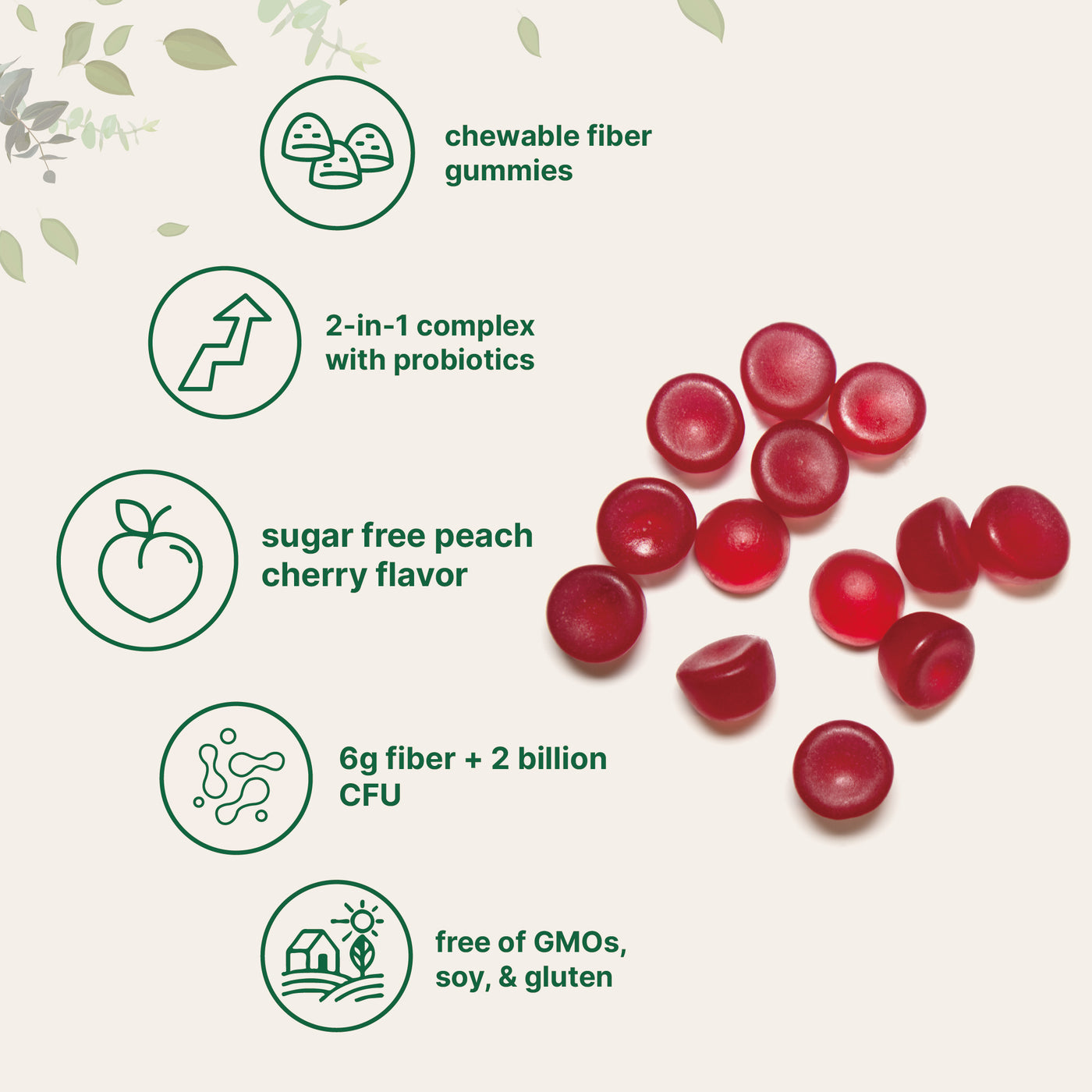 Micro Ingredients Fiber Gummies with Probiotics, 120 Count