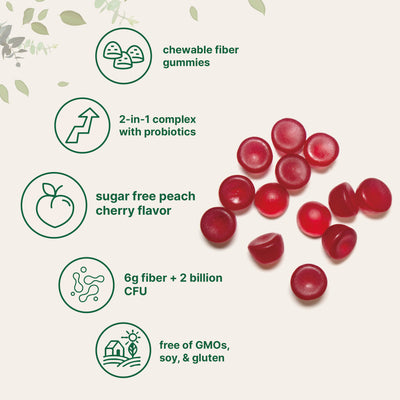Micro Ingredients Fiber Gummies with Probiotics, 120 Count