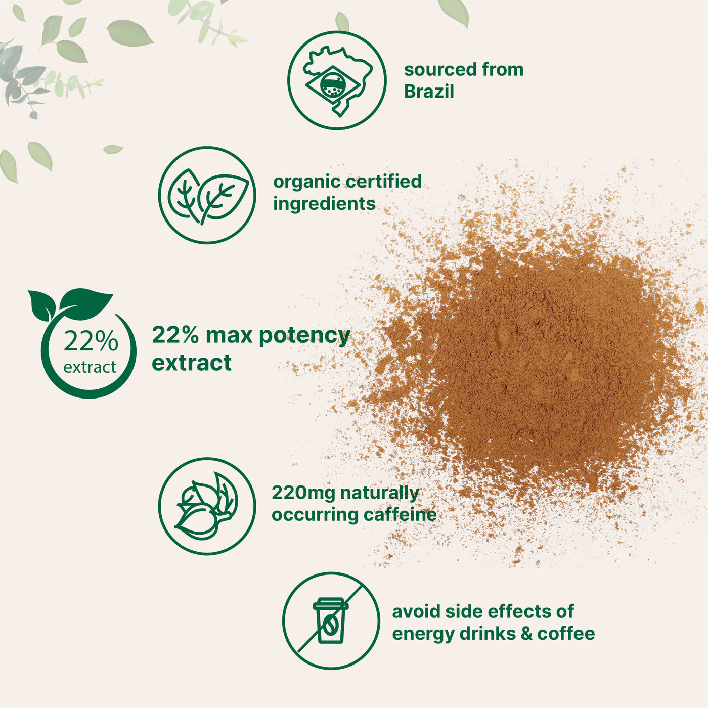 Organic Guarana Drink Mix Powder Forms