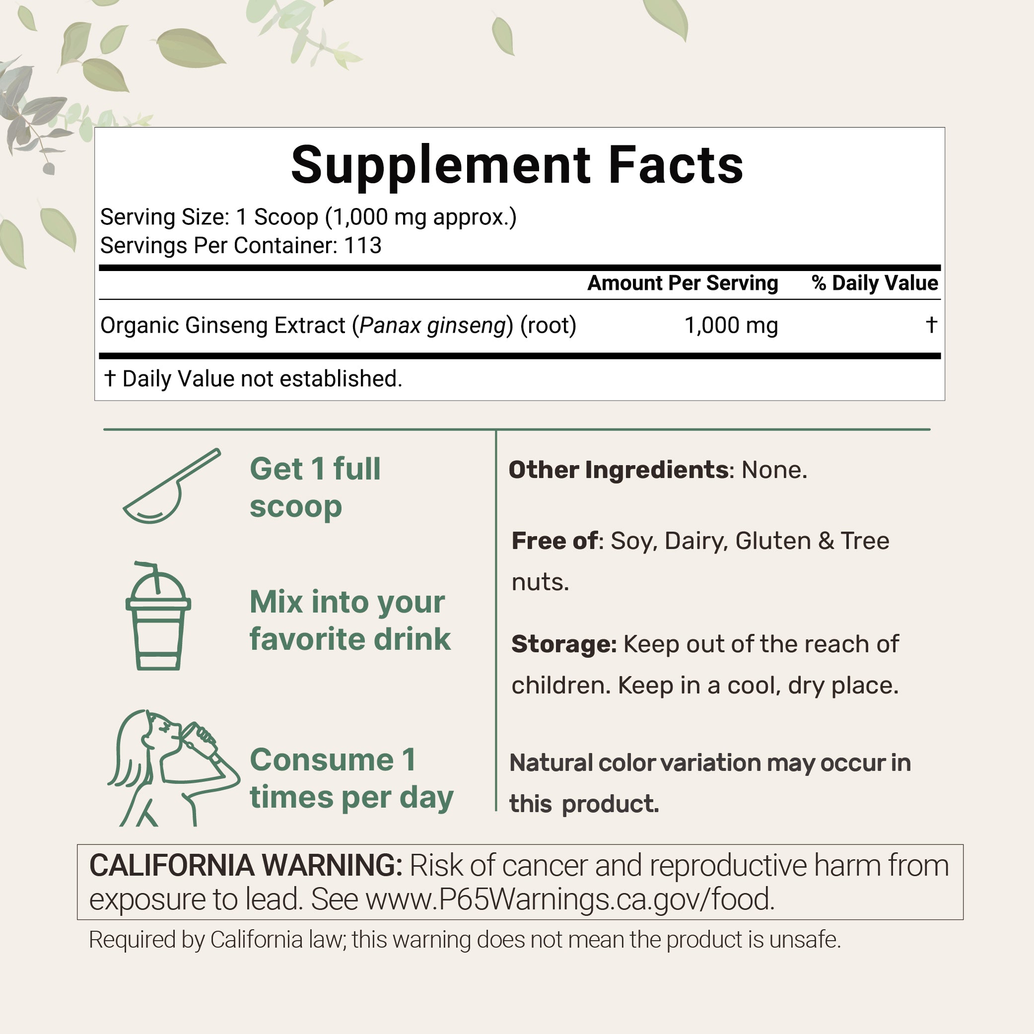 Micro Ingredients Organic Ginseng Root Powder