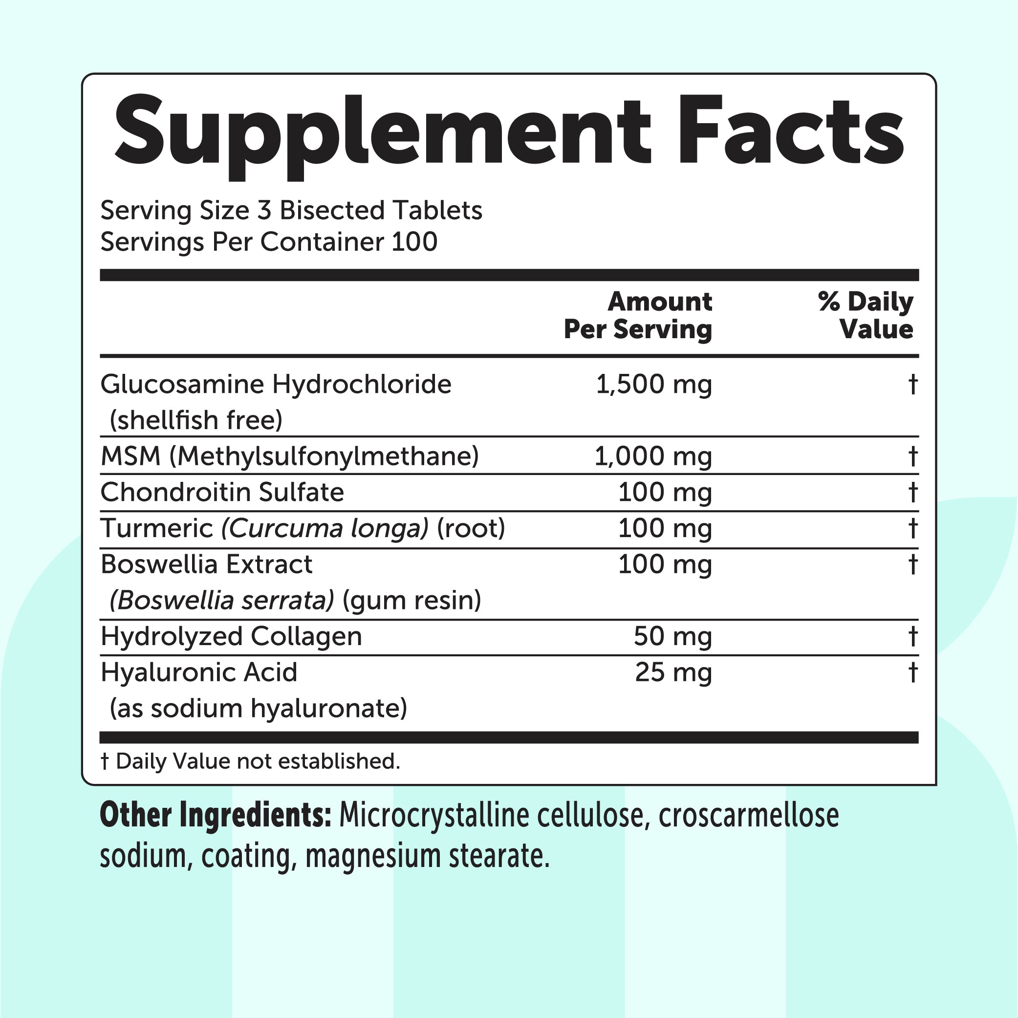Micro Ingredients Glucosamine Chondroitin MSM and Turmeric (7-in-1 Formula), 300 Bisected Tablets