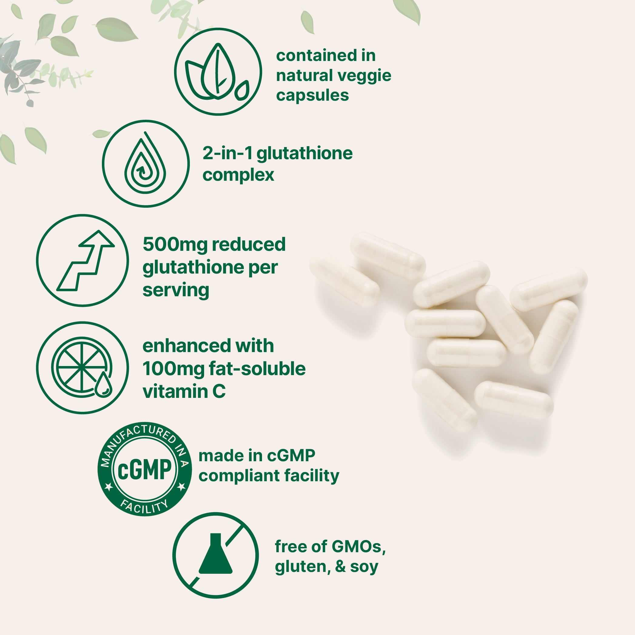 Micro Ingredients Glutathione 500mg with Vitamin C, 240 Vegetarian Capsules