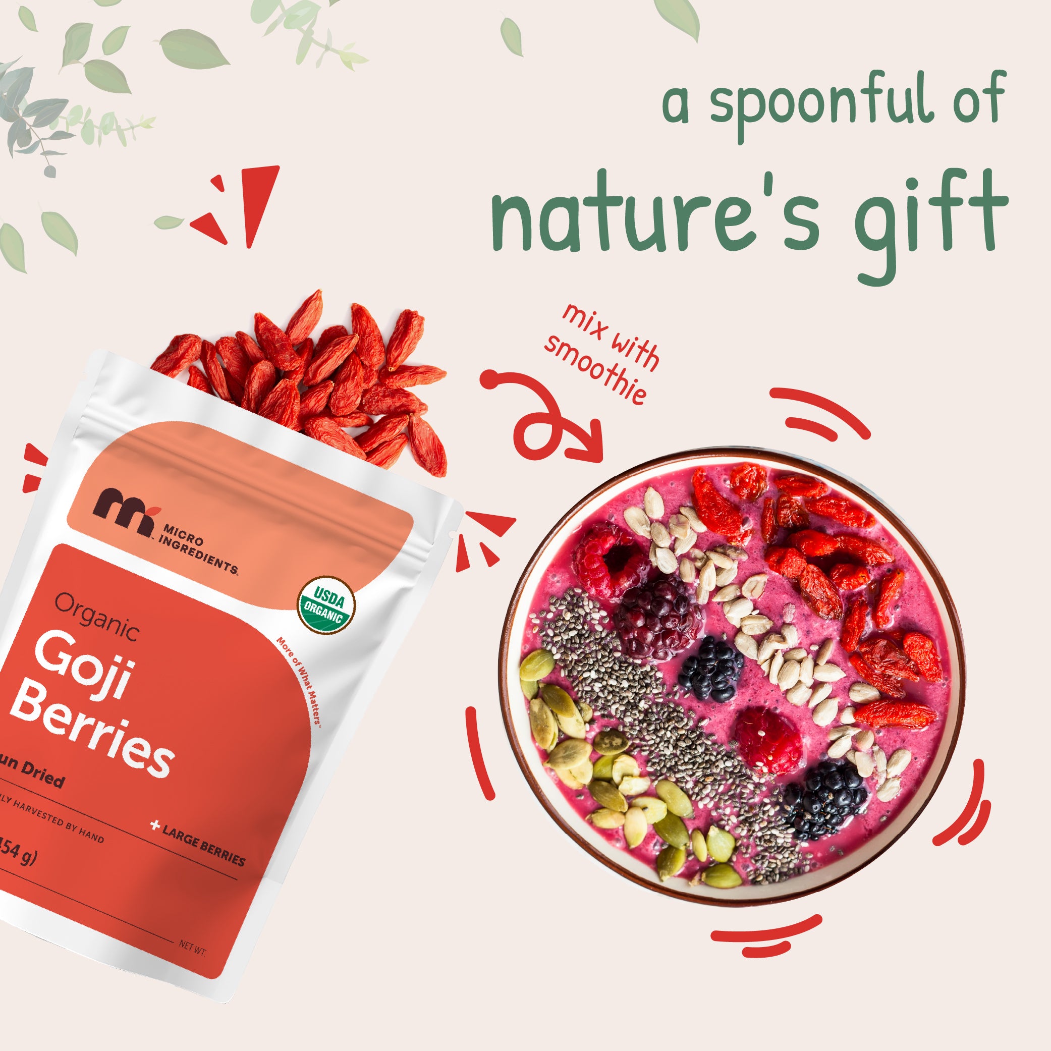 Micro Ingredients Organic Goji Berries, 1lb