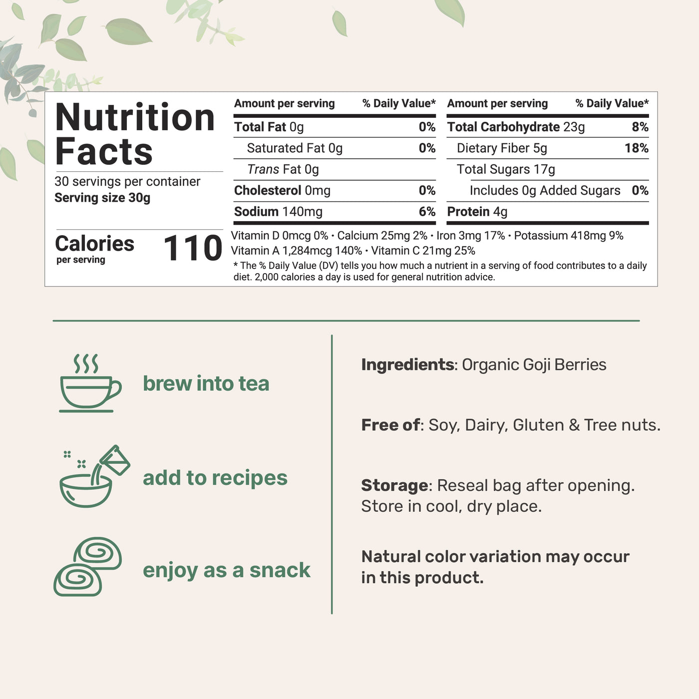Micro Ingredients Organic Goji Berries 32 Ounce