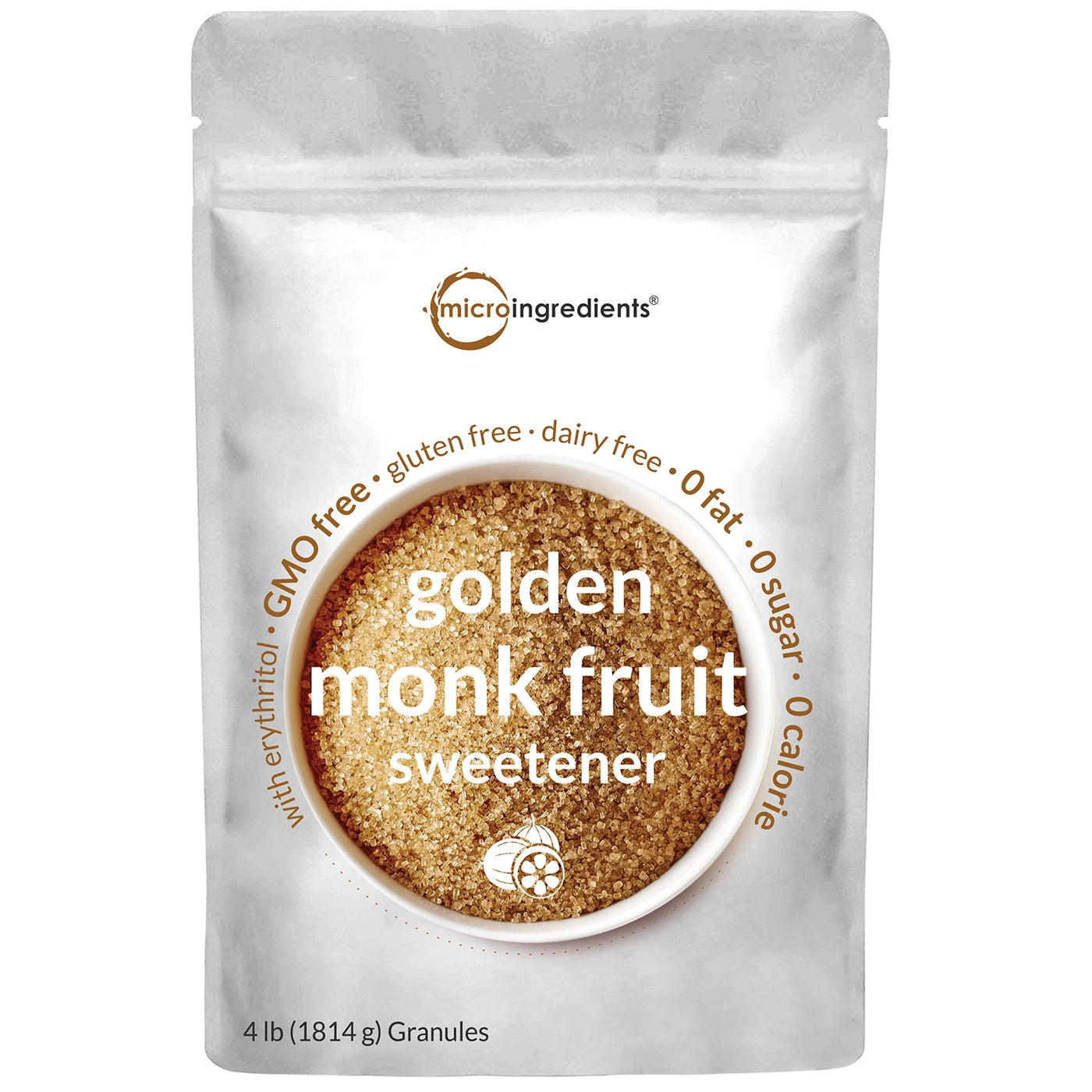 Golden Monk Fruit Sweetener with Erythritol front