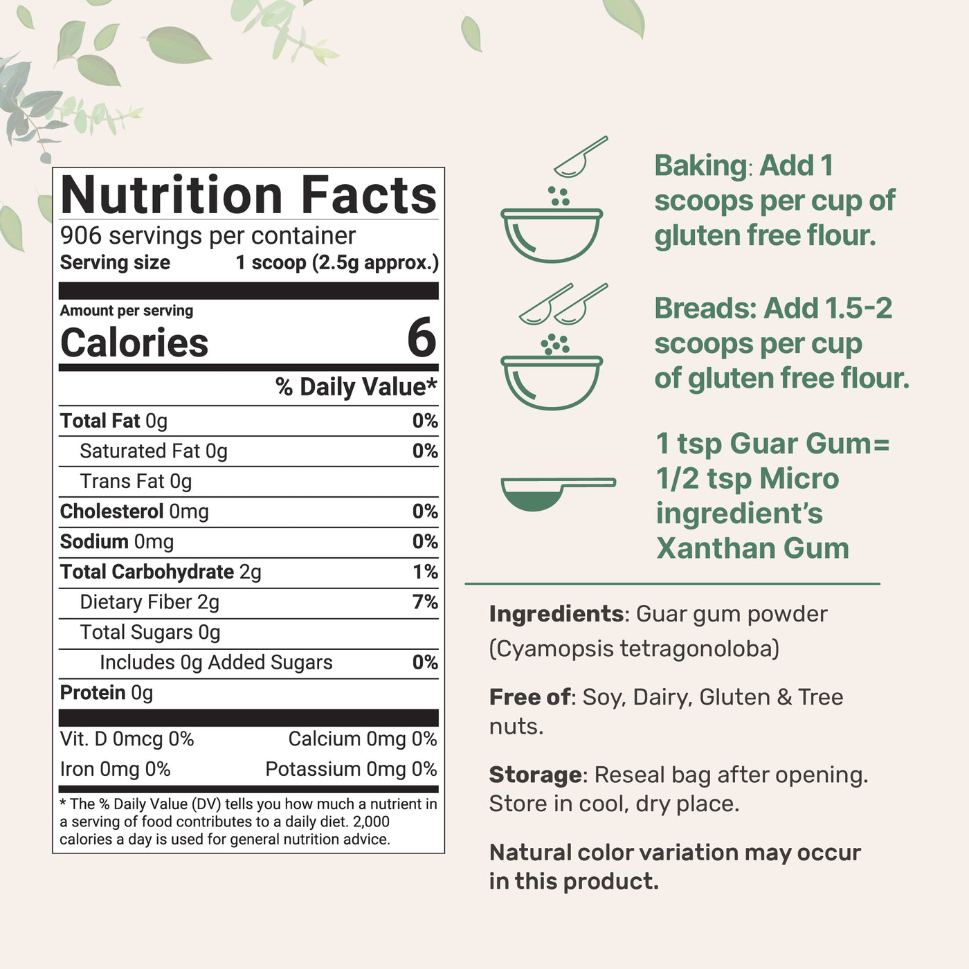 Micro Ingredients Guar Gum Powder for Baking, 5lb