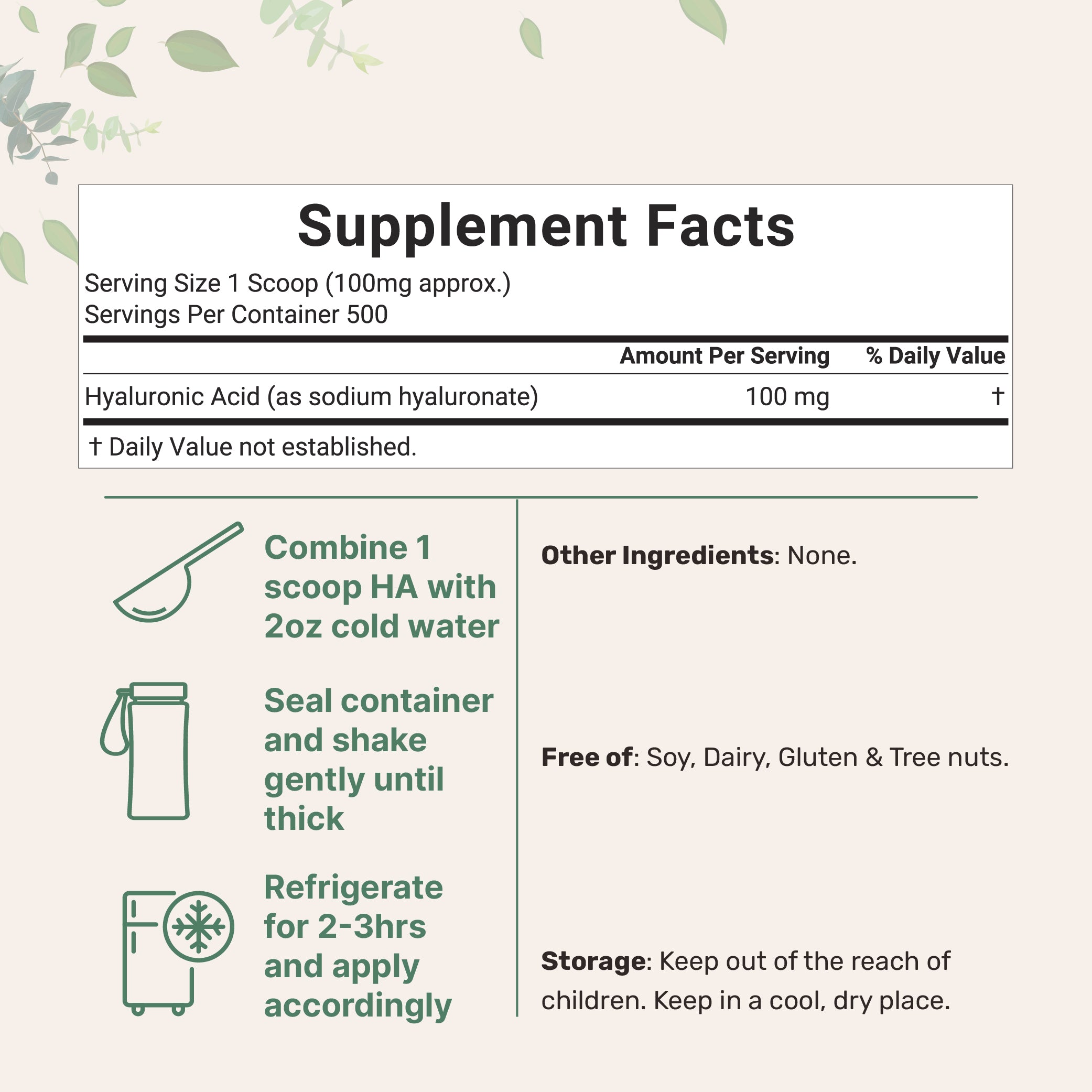 Micro Ingredients Hyaluronic Acid Powder, DIY Facial Serum, Skin Hydration Care Formula