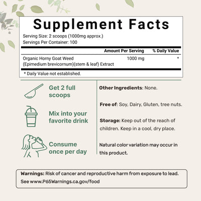 Micro Ingredients Organic Horny Goat Weed Powder