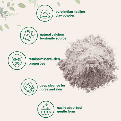 Micro Ingredients Natural Calcium Bentonite Clay, 2lbs Powder | Pure Indian Healing Clay