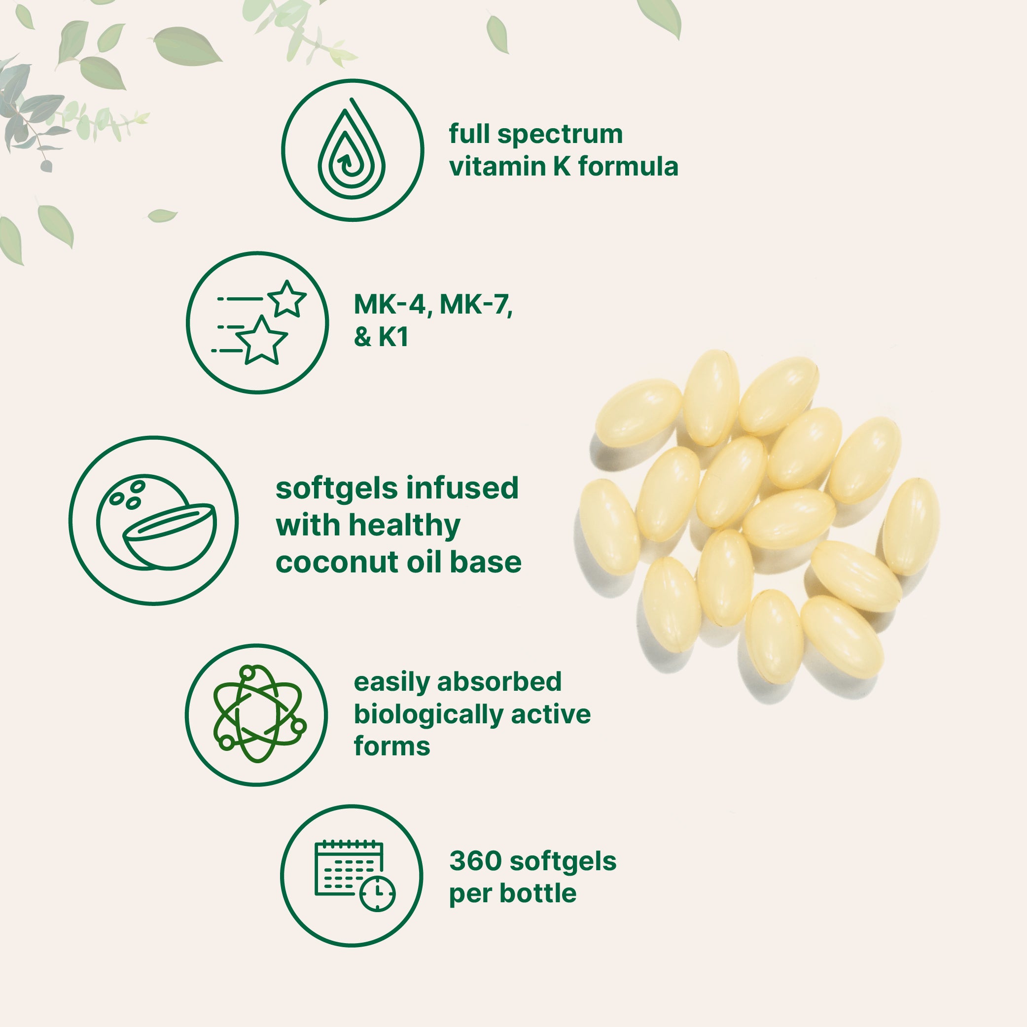 Premium Vitamin K2 MK-7 Supplement | Bone & Heart Health – Micro