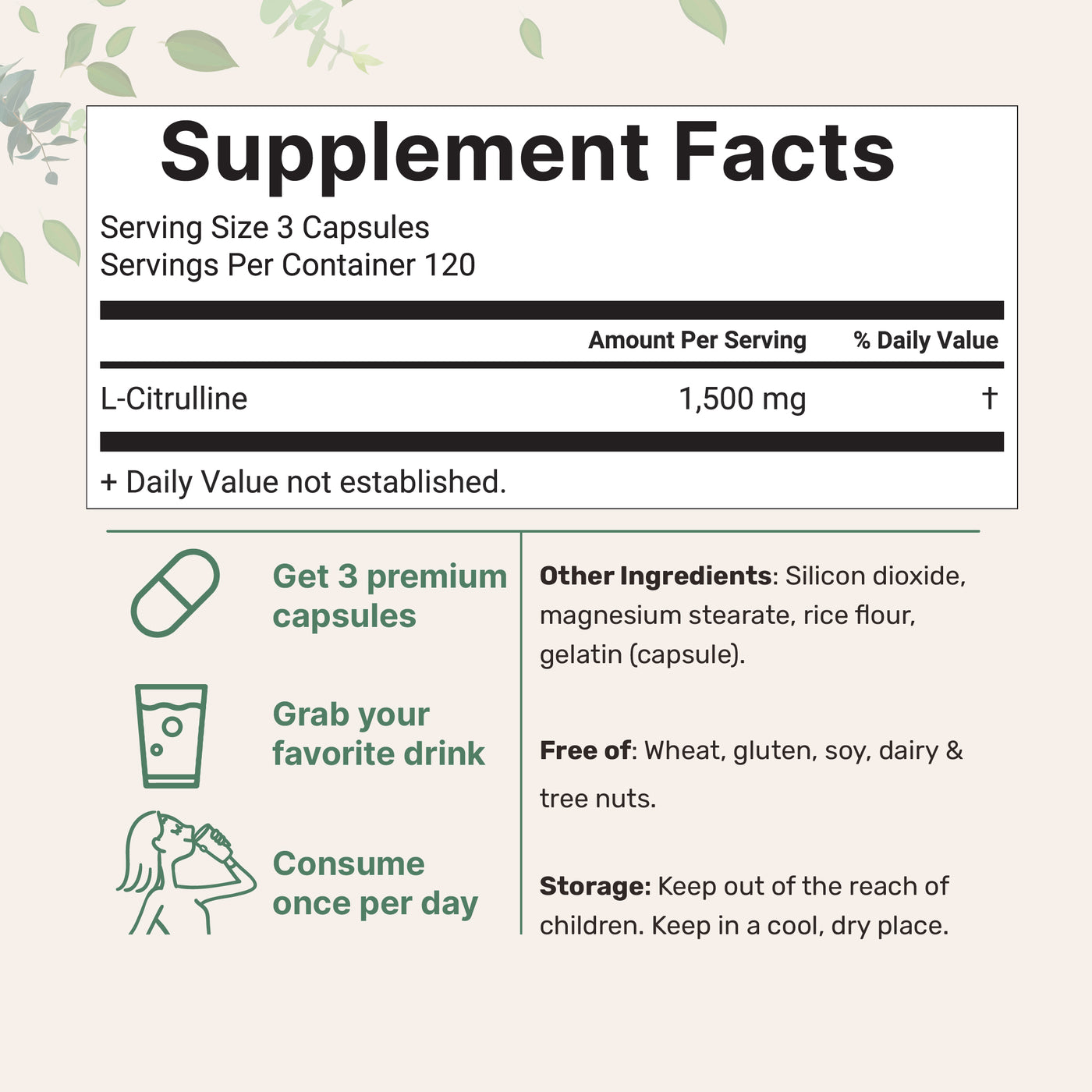 Micro Ingredients L-CITRULLINE Capsules, 1500mg Per Serving