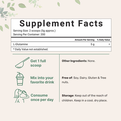 L-Glutamine Powder Supplement Facts
