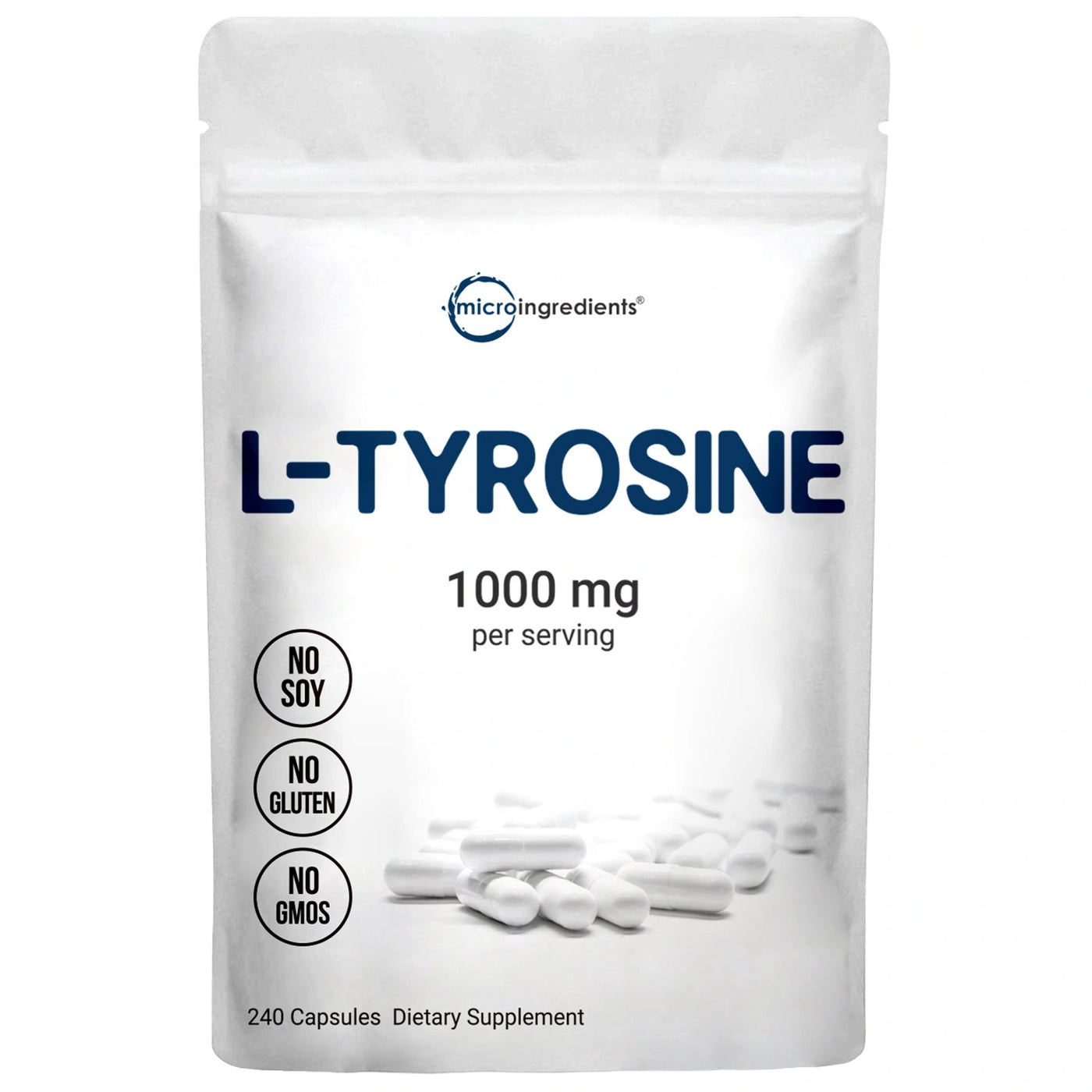 L Tyrosine Pills, 240 Capusles front