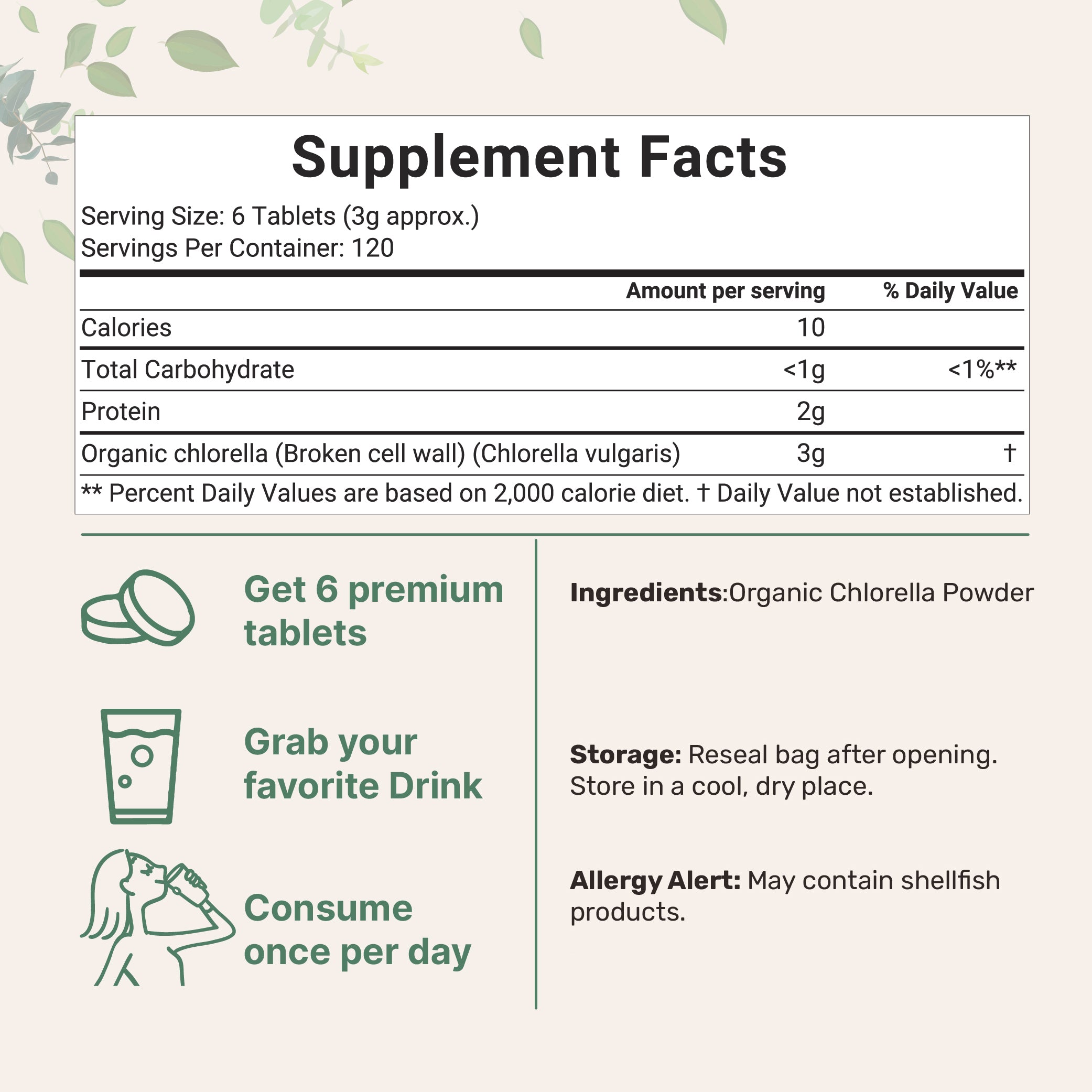 Micro Ingredients Organic Chlorella Tablets, 720 tablets