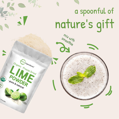 Micro Ingredients Organic Freeze-Dried Lime Powder, 1.5lbs