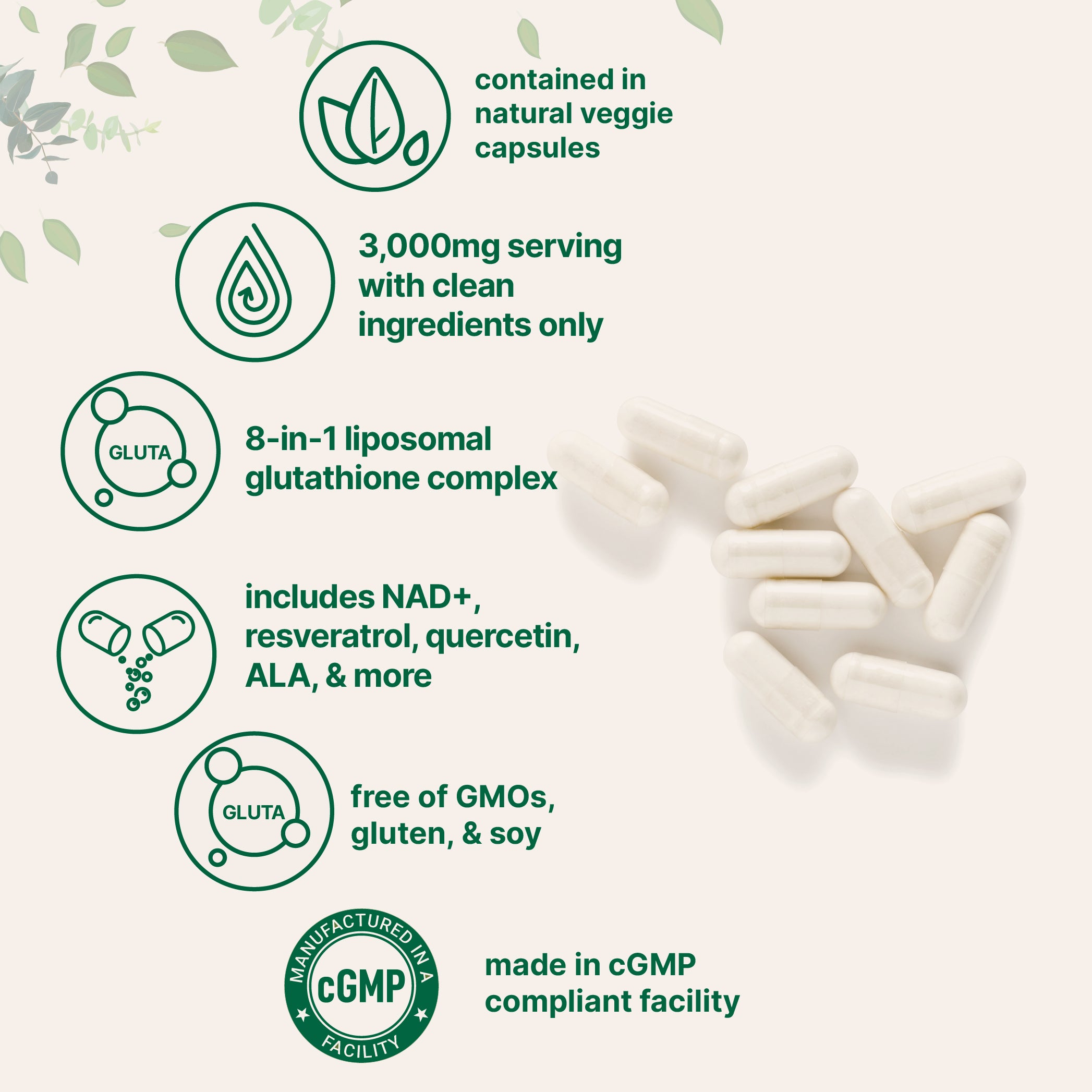 Micro Ingredients Liposomal Glutathione Complex 3000mg, 120 Vegetarian Micro Ingredients Liposomal Glutathione Complex 3000mg, 120 Vegetarian