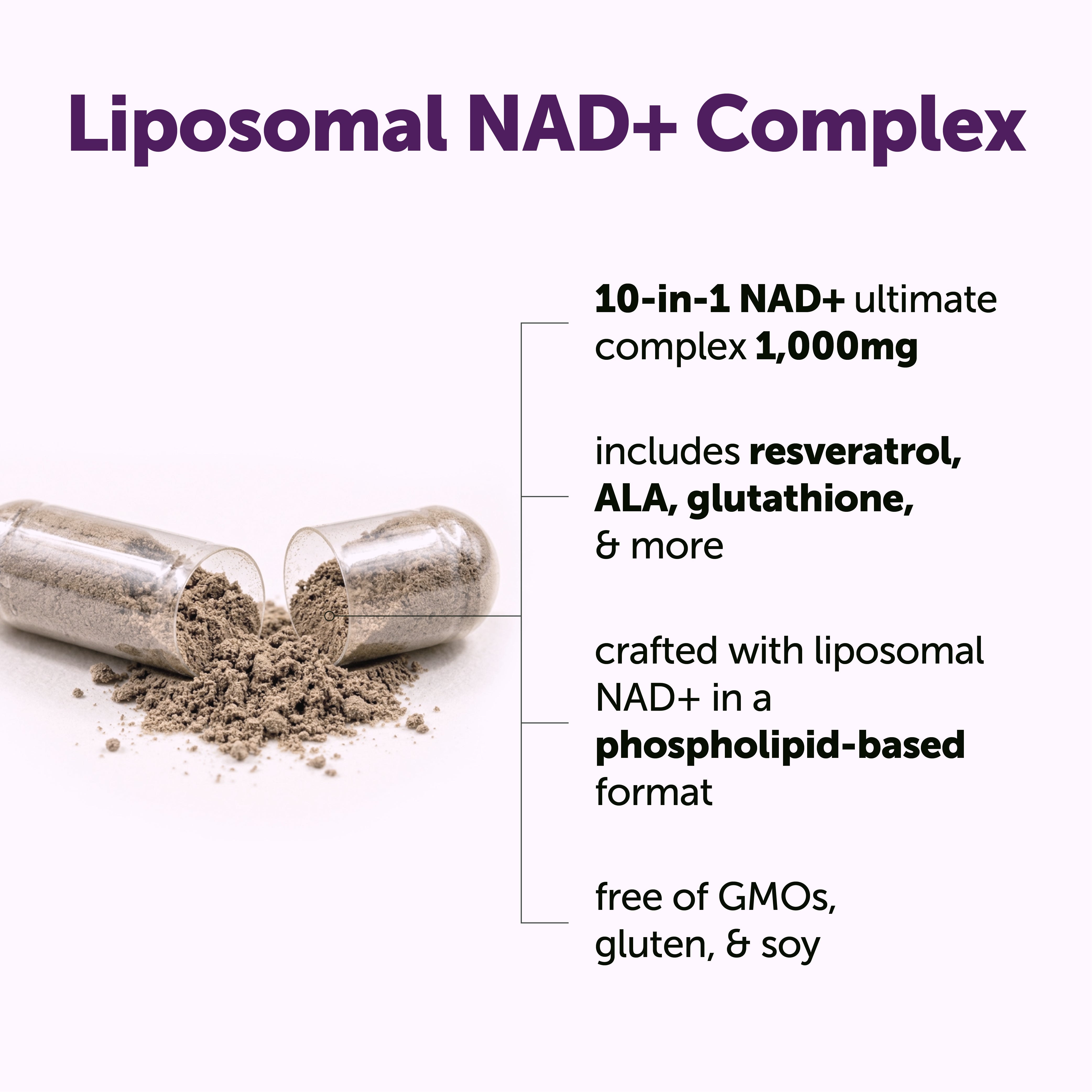 Micro Ingredients Liposomal NAD+ Ultimate 1,000mg, 60 Veggie Capsules