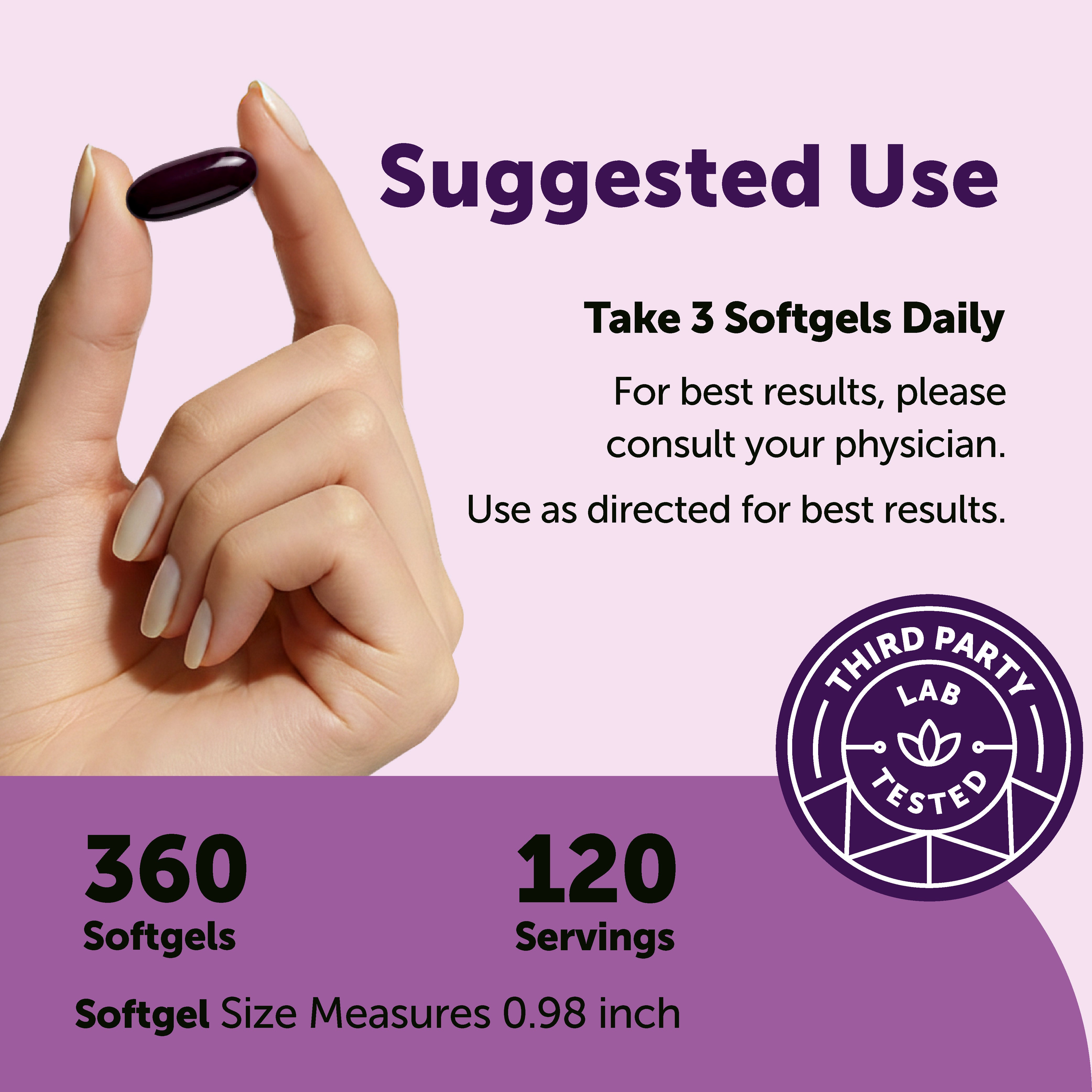 Micro Ingredients Elderberry Complex with MCT & Elderberry Seed Oil, 360 Softgels