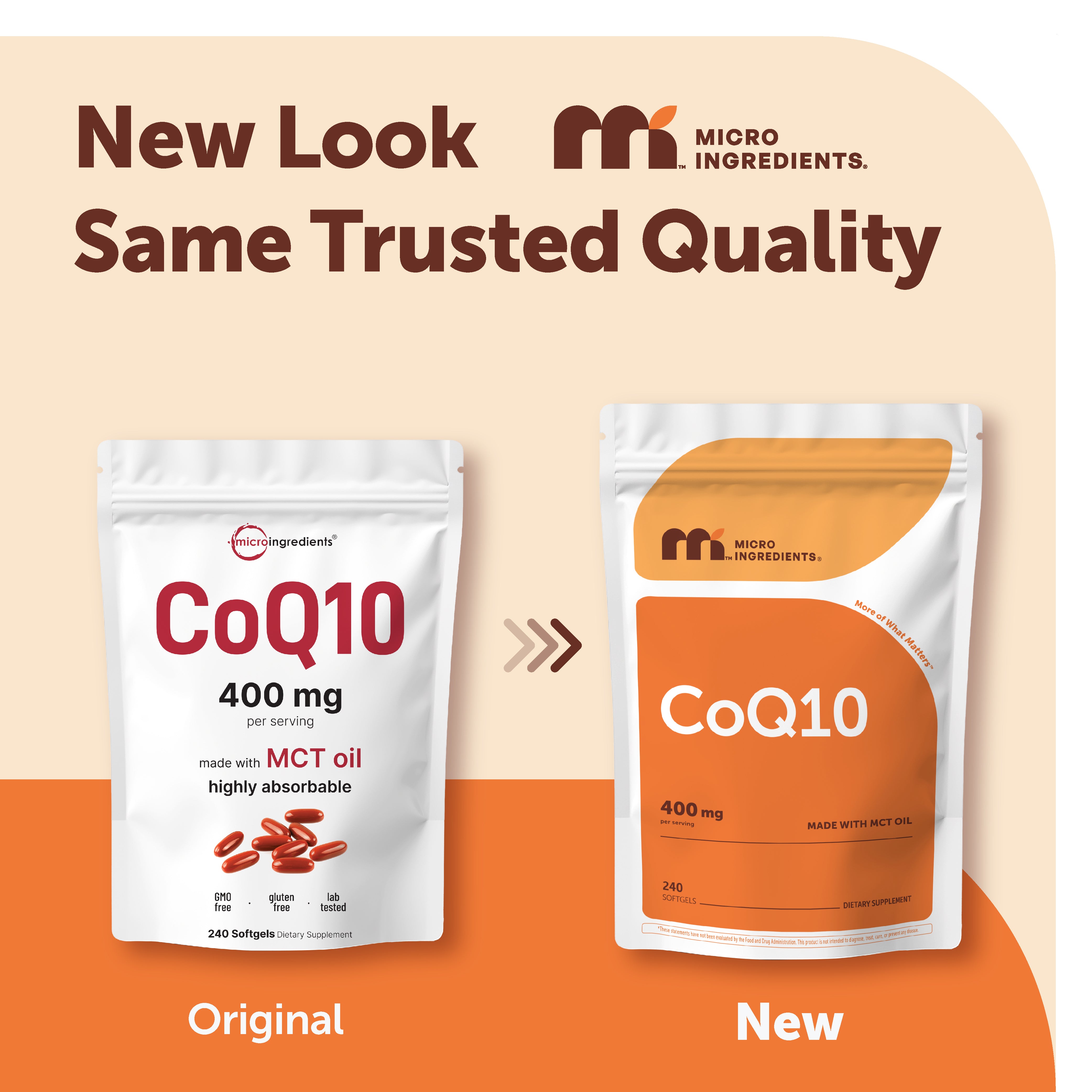 Micro Ingredients CoQ10 240 Softgels with Coconut MCT Oil