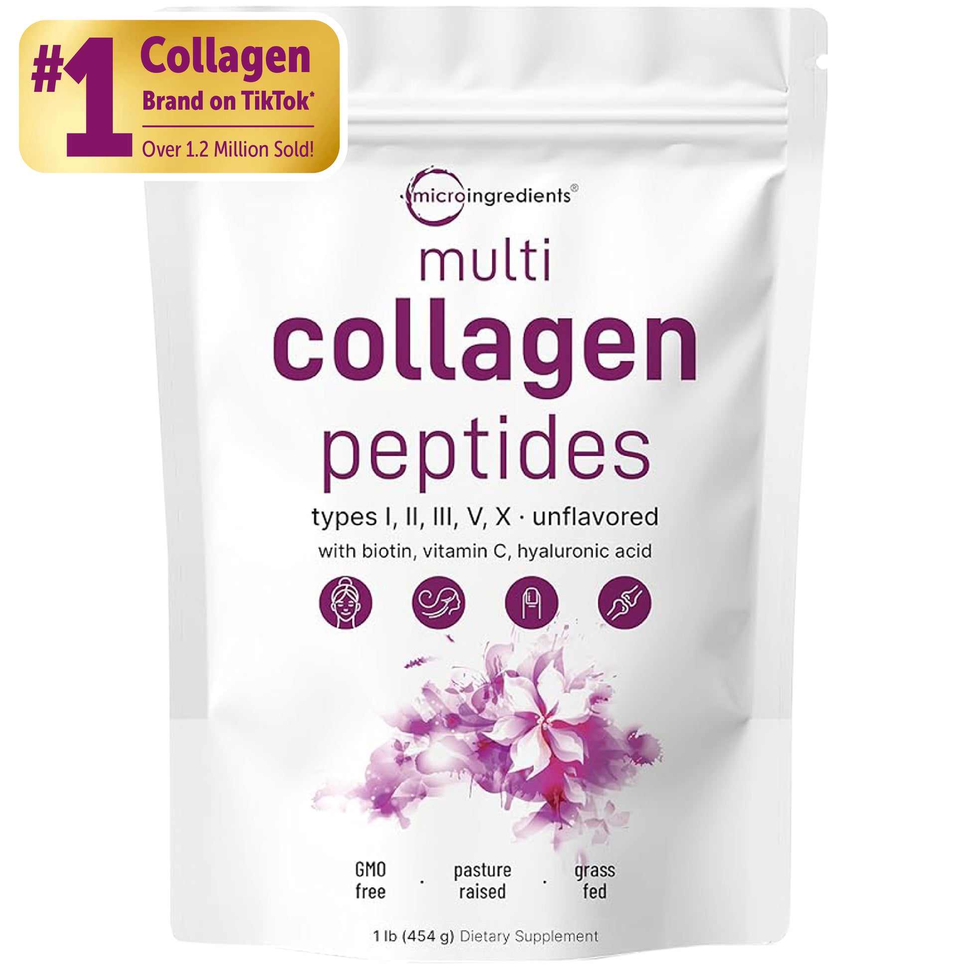 Micro Ingredients Multi Collagen Peptides Powder - Hydrolyzed Protein