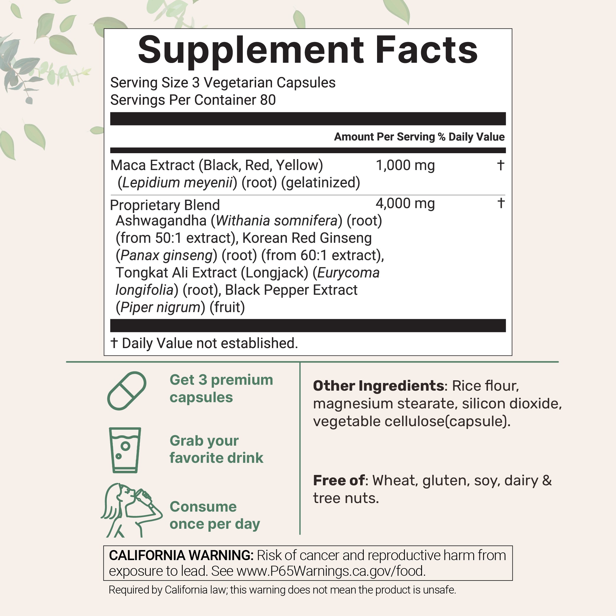 Micro Ingredients Maca Root for Women and Men, 240 Veggie Capsules