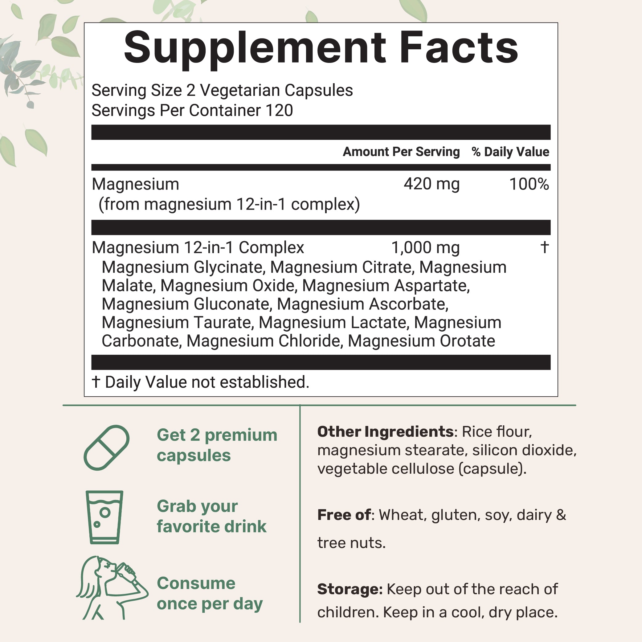 Micro Ingredients Magnesium 12-in-1 Complex 1000mg, 240 Vegetarian Capsules