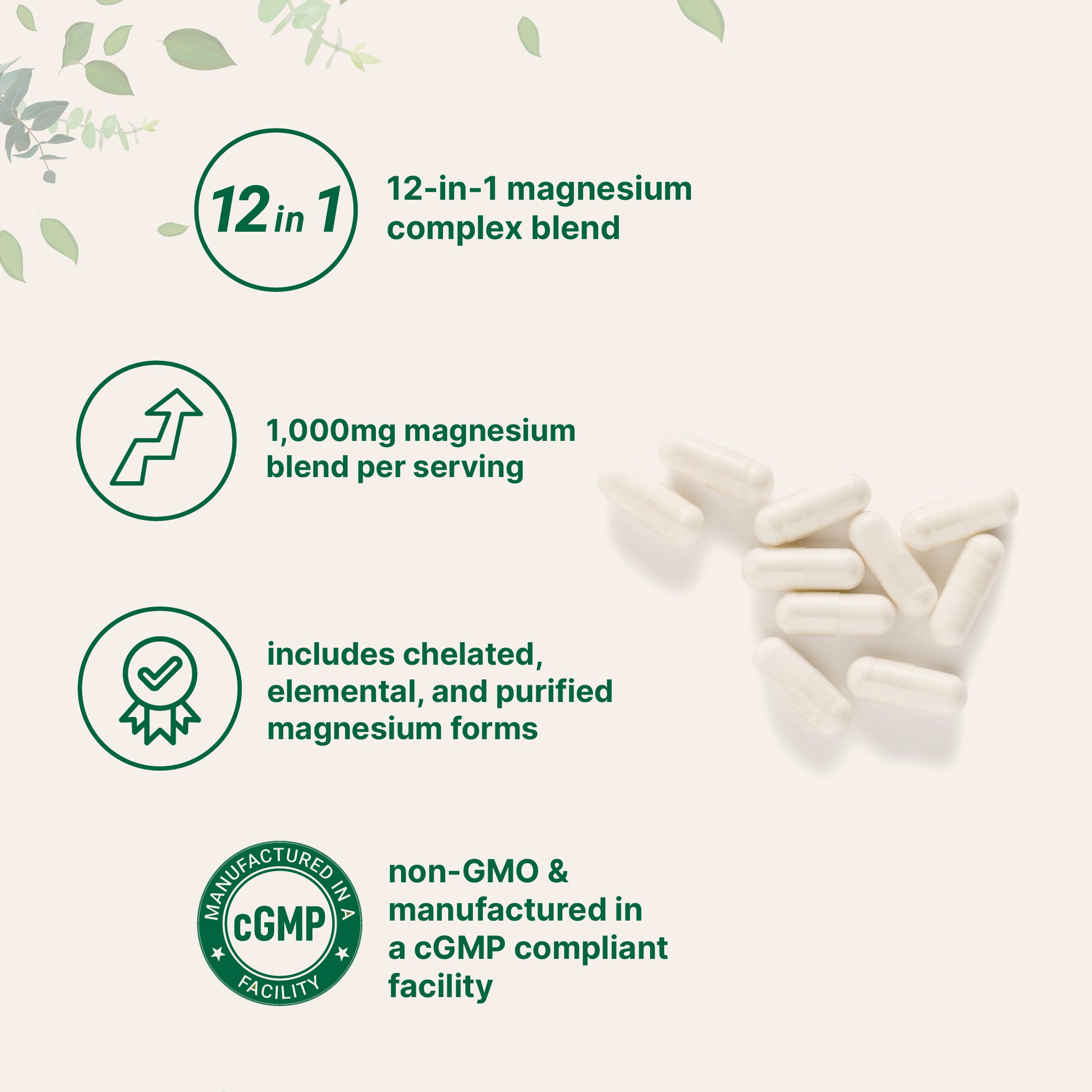Micro Ingredients Magnesium 12-in-1 Complex 1000mg, 240 Vegetarian Capsules