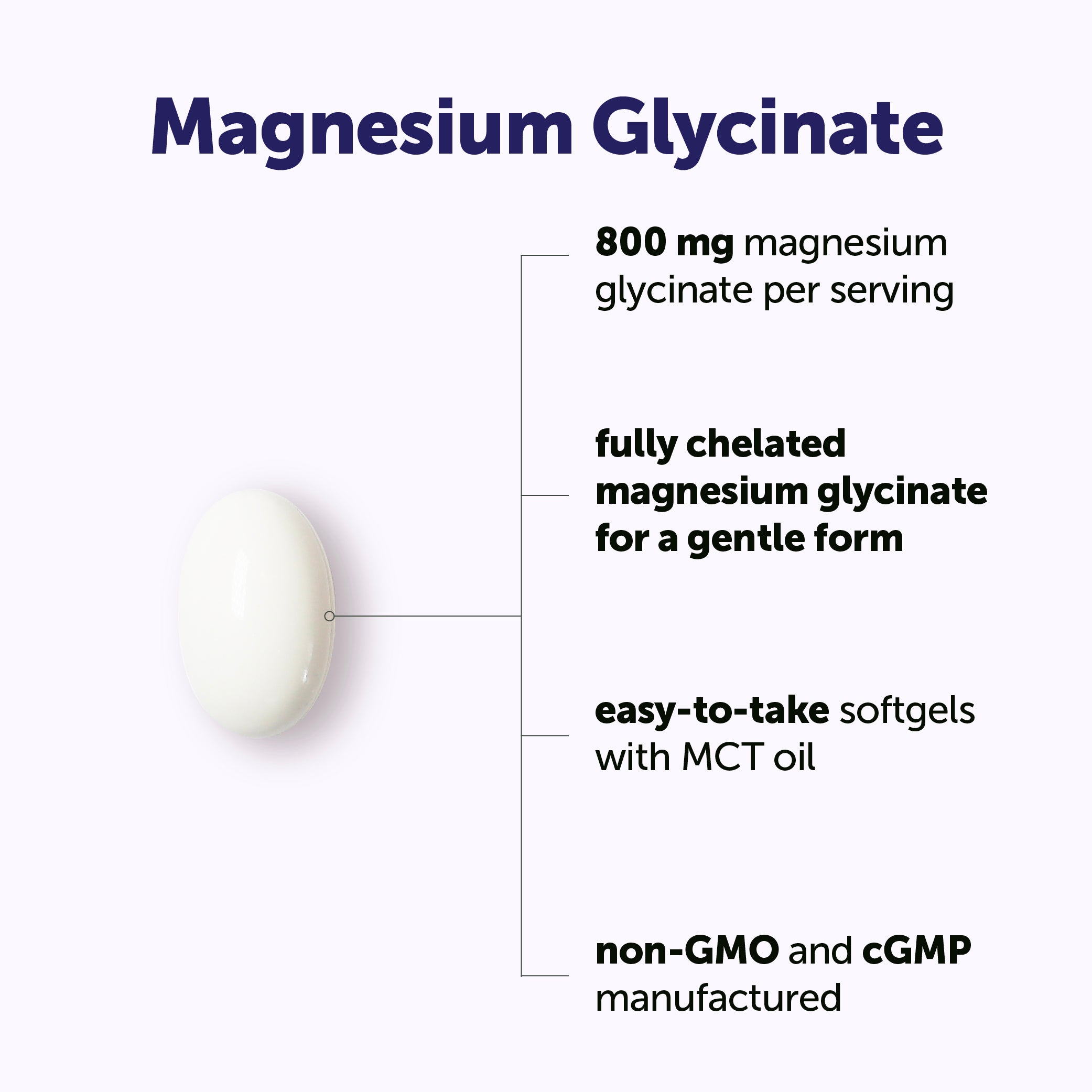 Micro Ingredients Magnesium Glycinate 800mg with MCT Oil, 240 Softgels