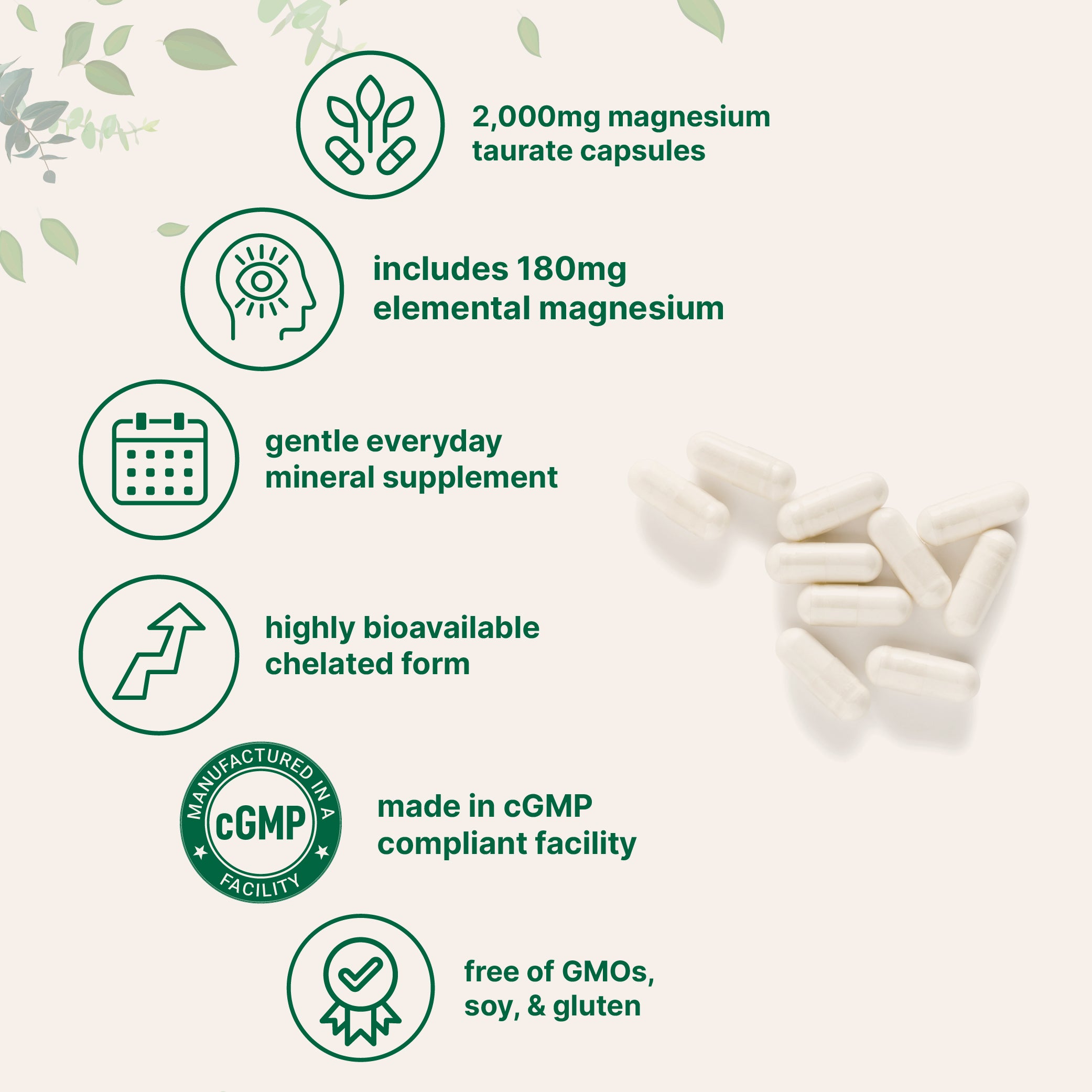 Micro Ingredients Magnesium Taurate 2000mg, 240 capsules