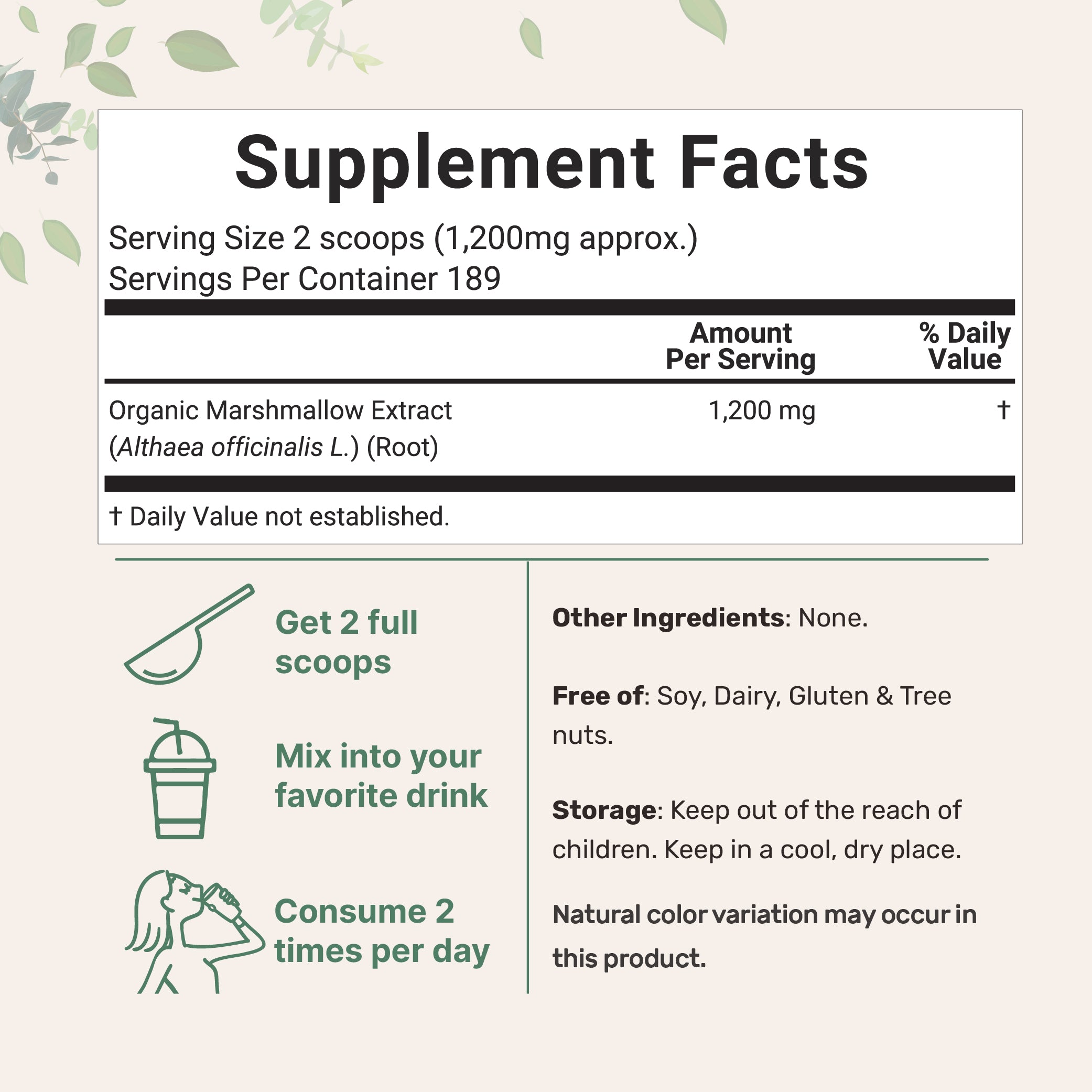 Micro Ingredients Organic Marshmallow Root Powder