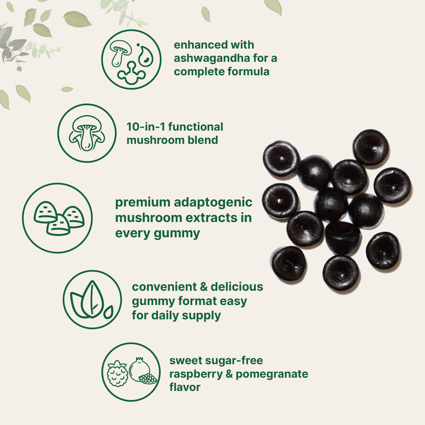 Micro Ingredients Mega Mushroom Gummies, 120 Count