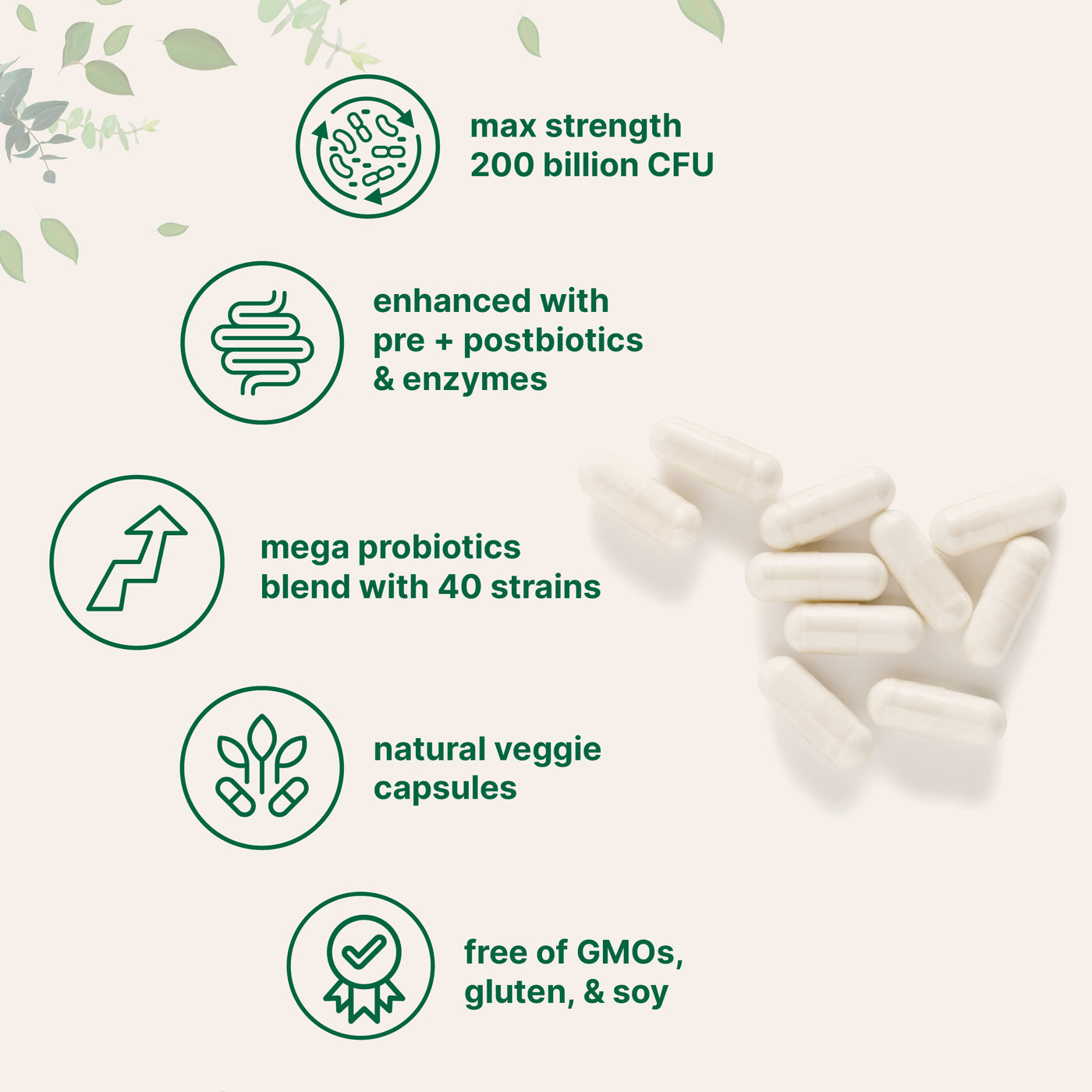 Micropro Supplement Micro Ingredients Mega Probiotics 200 Billion CFU, 120 Veggie Capsules