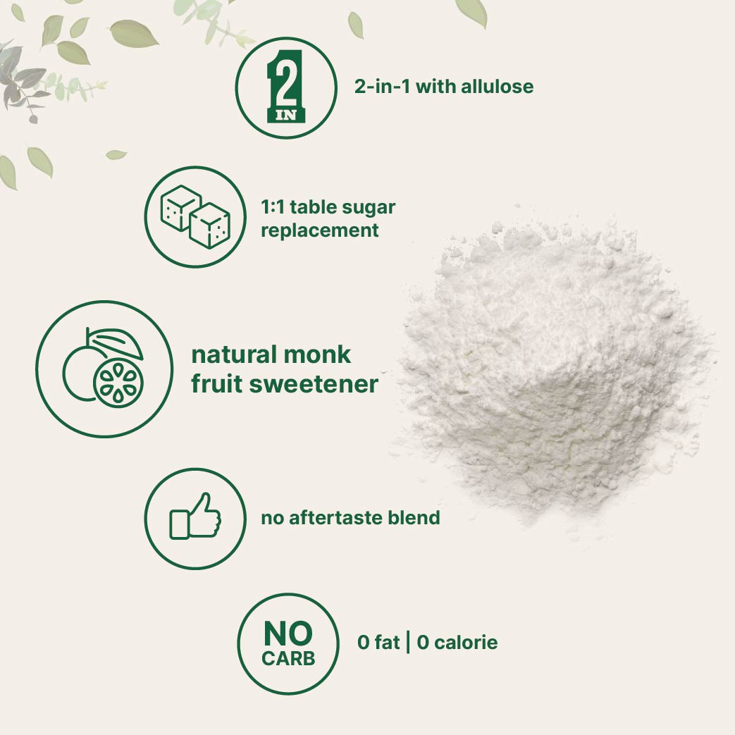 Micro Ingredients Monk Fruit Sweetener with Allulose, 2lb