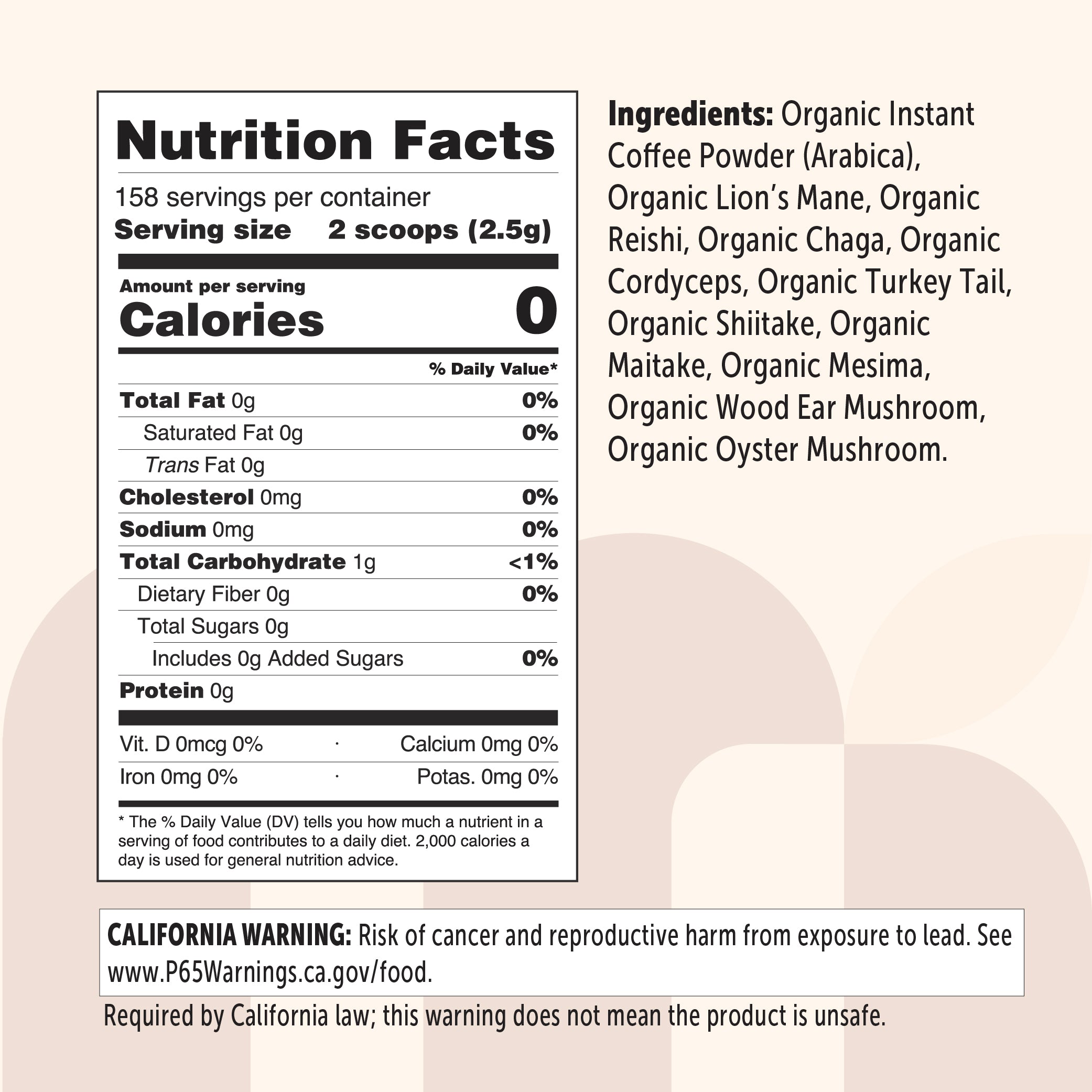 Micro Ingredients Organic Instant 10 in 1 Mushroom Coffee Powder