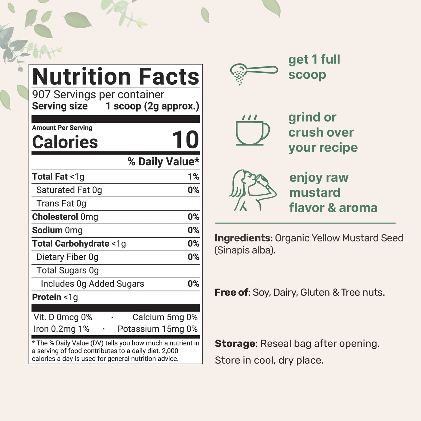 Micro Ingredients Organic Whole Yellow Mustard Seed