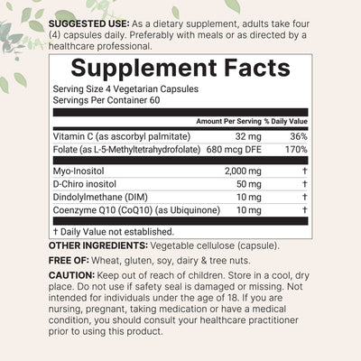 Micro Ingredients Myo-Inositol & D-Chiro Inositol 2,050mg, 240 Veggie Capsules