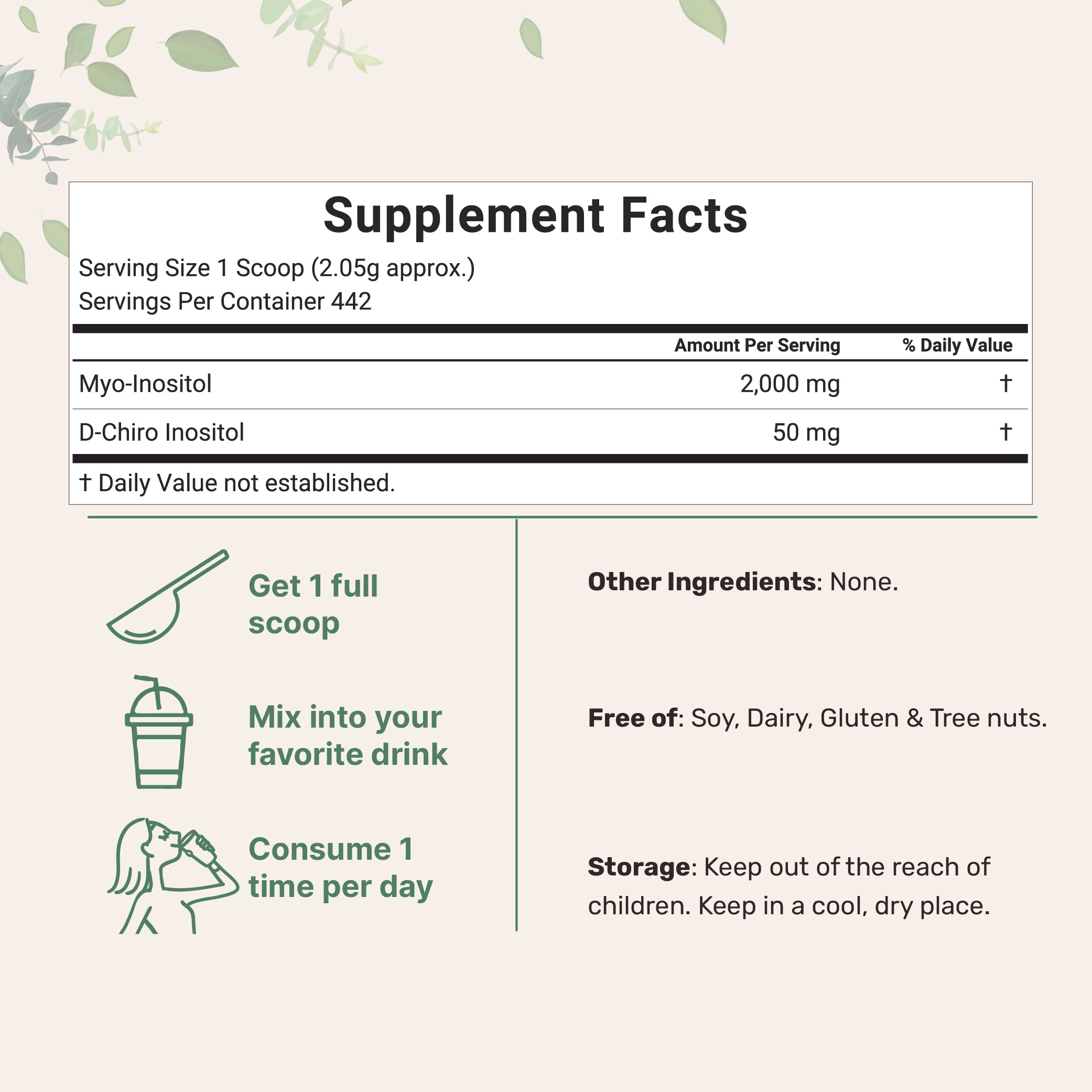 Micro Ingredients Myo & D-Chiro Inositol Powder, Hormonal Balance & Ovarian Support