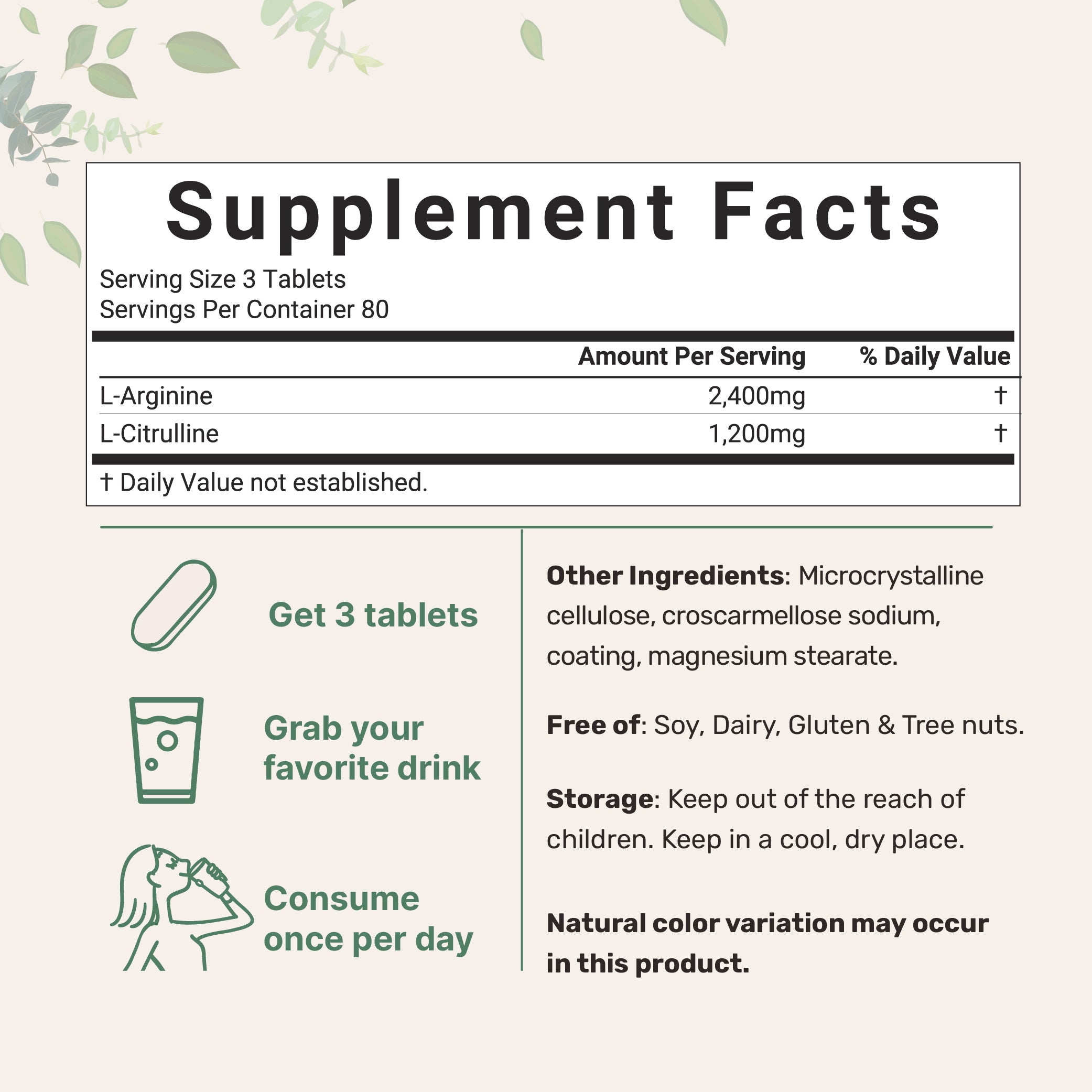 Micro Ingredients Nitric Oxide Booster 3,600mg Per Serving, 240 Bisected Tablets