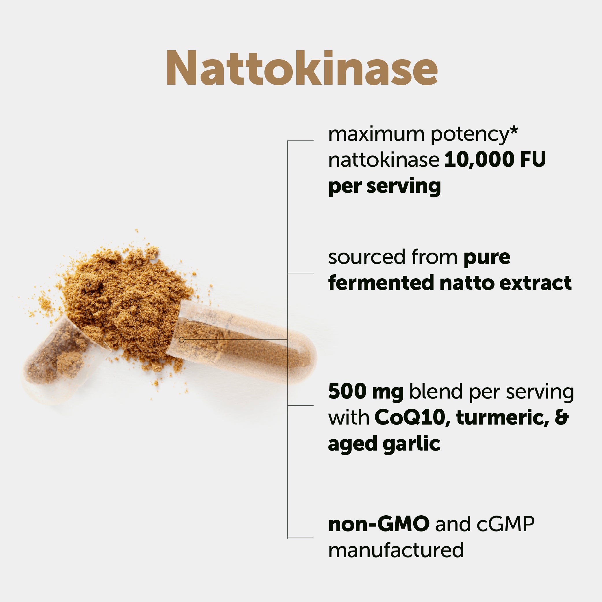 Micro Ingredients Nattokinase 10,000FU Complex, 240 Vegetarian Capsules