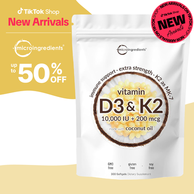 Micro Ingredients Vitamin D3 K2 Supplement Softgels