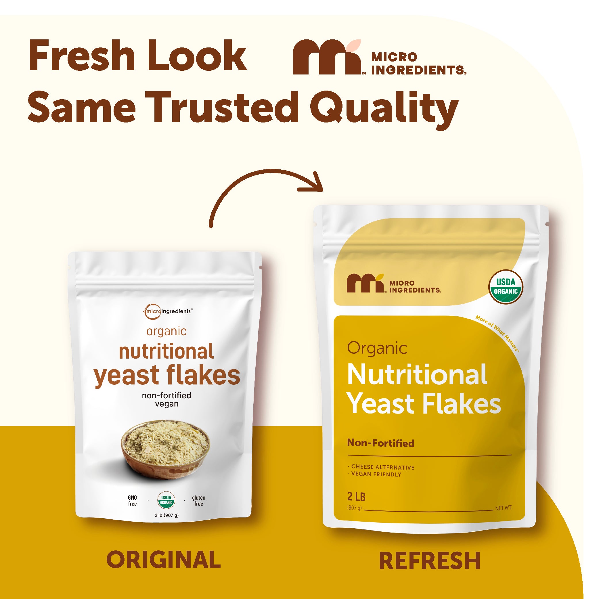 Micro Ingredients Organic Non-Fortified Nutritional Yeast Flakes - Pure & Powdered