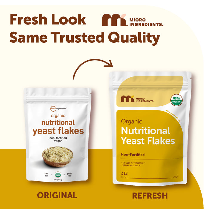 Micro Ingredients Organic Non-Fortified Nutritional Yeast Flakes - Pure & Powdered