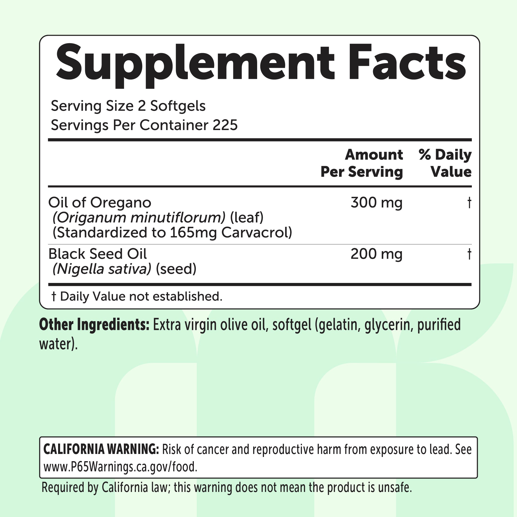 Micro Ingredients Oil of Oregano with Black Seed Oil Softgels
