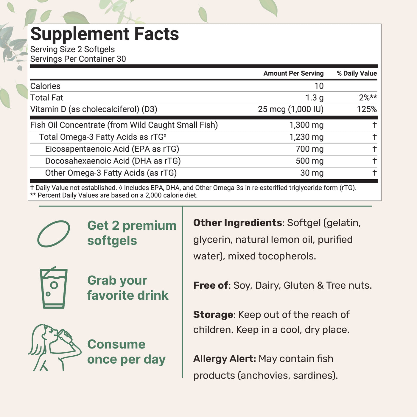 Micro Ingredients Supreme Omega-3 Fish Oil w/ Ultra High EPA & DHA, Burpless Softgels