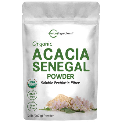 Organic Acacia Senegal Fiber Powder, 2 Pounds front