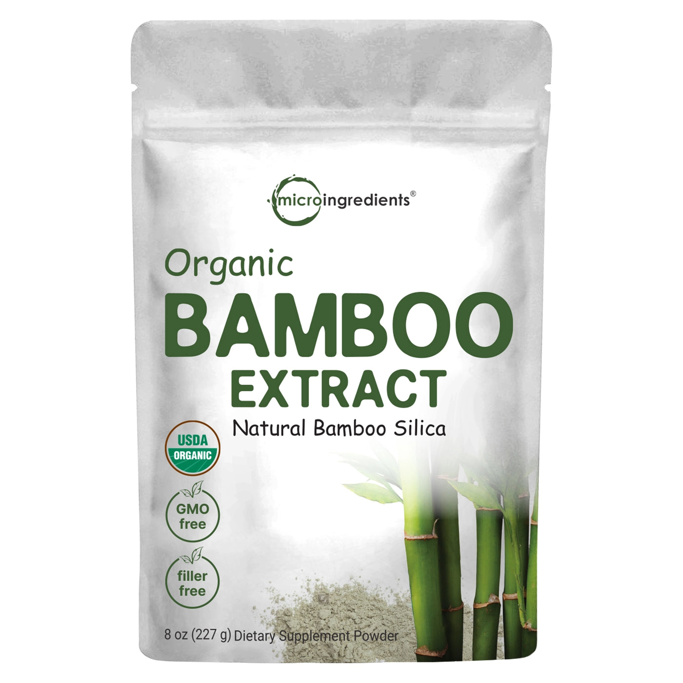 Organic Bamboo Powder, 8 Ounces front