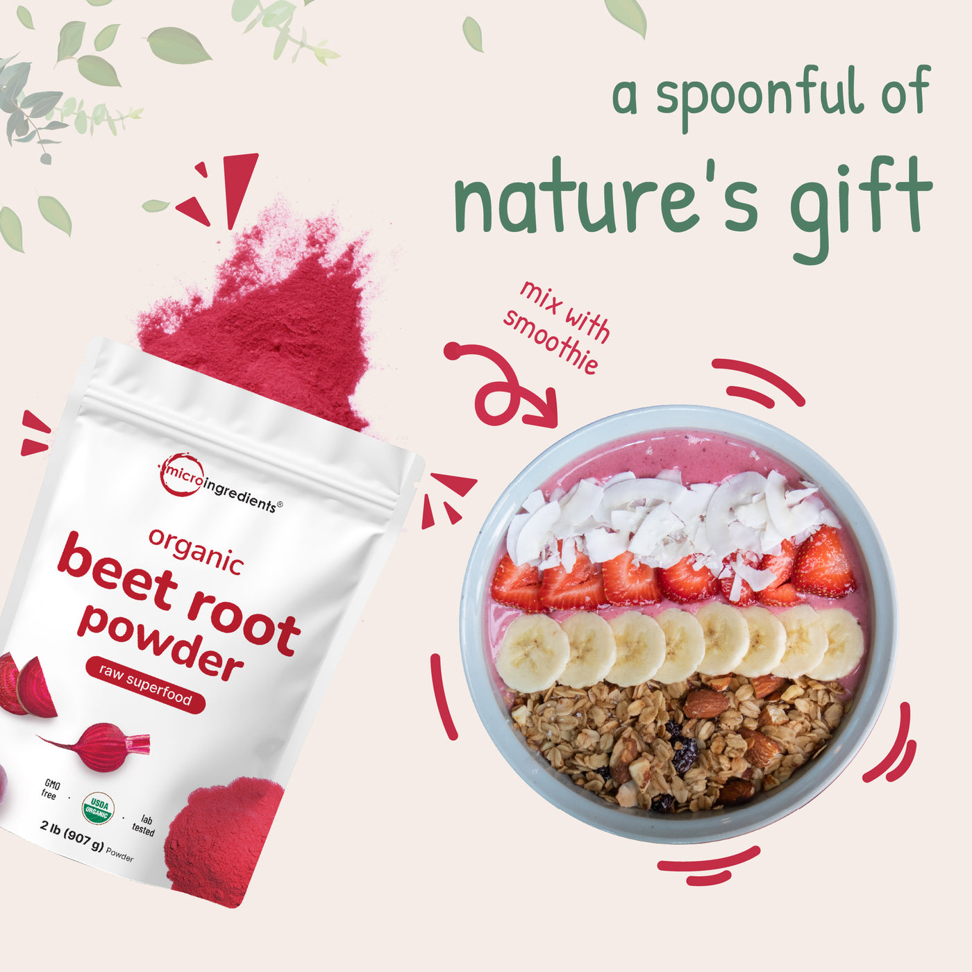 Micro Ingredients Organic Beet Root Powder, 2 Pound