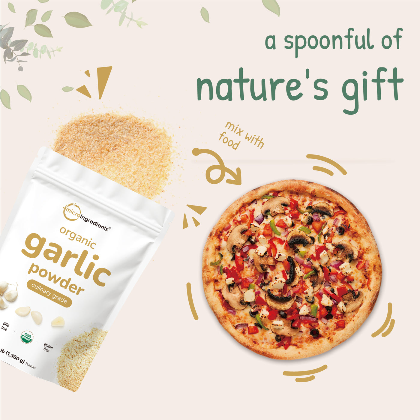 Micro Ingredients Organic Garlic Powder-3lb