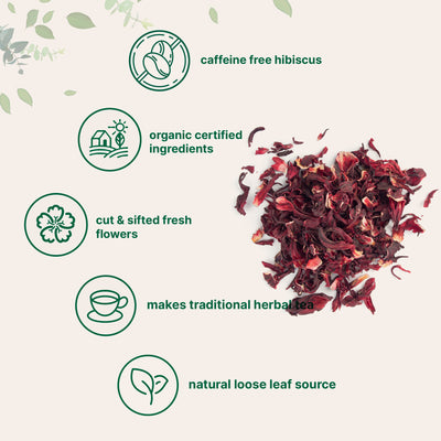 Organic Hibiscus Flowers, 2lbs